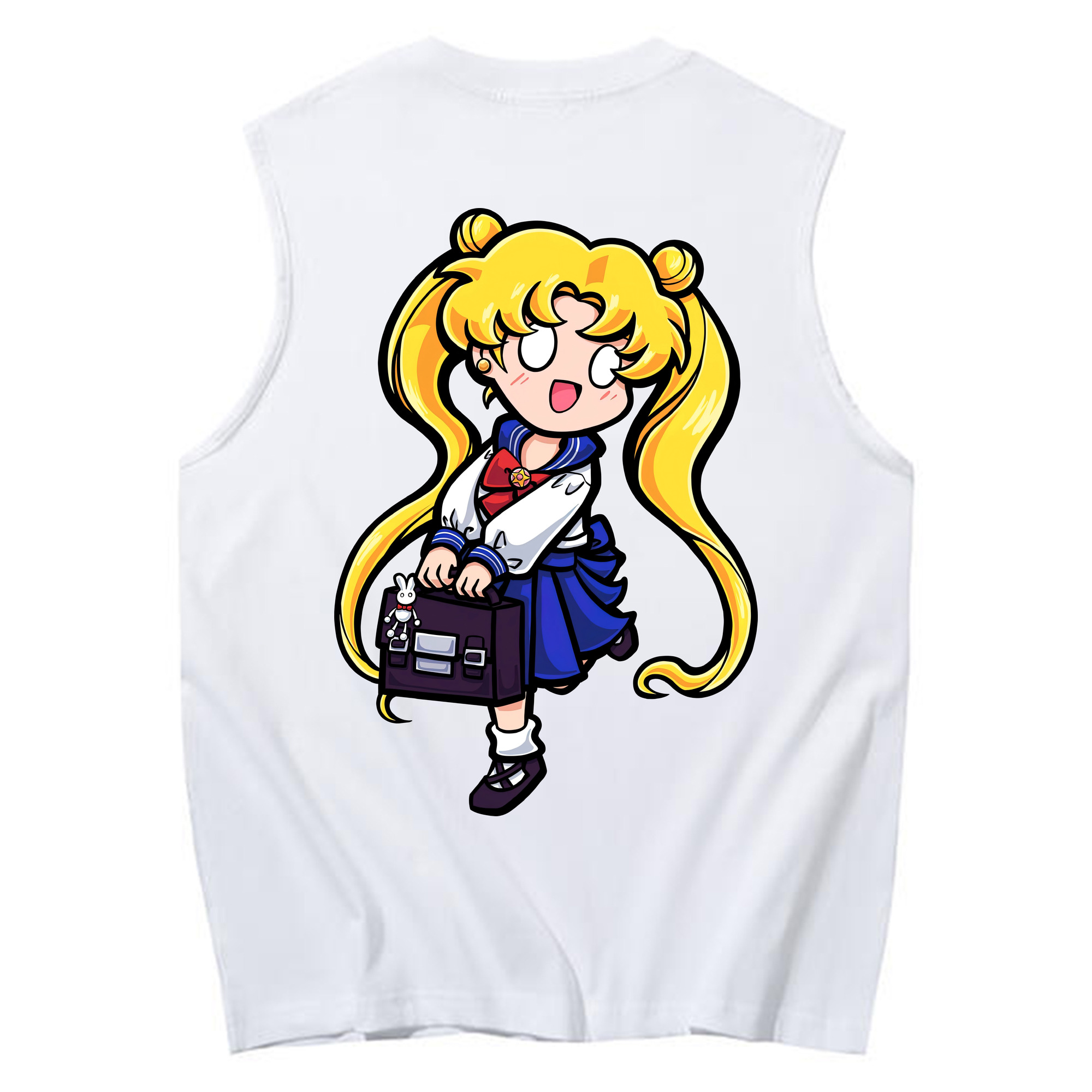 （画像用） 美少女戦士セーラームーン 愛野 美奈子 あいの みなこ Sailor Moon Aino Minako コットン100％タンクトップ（背面プリント）
