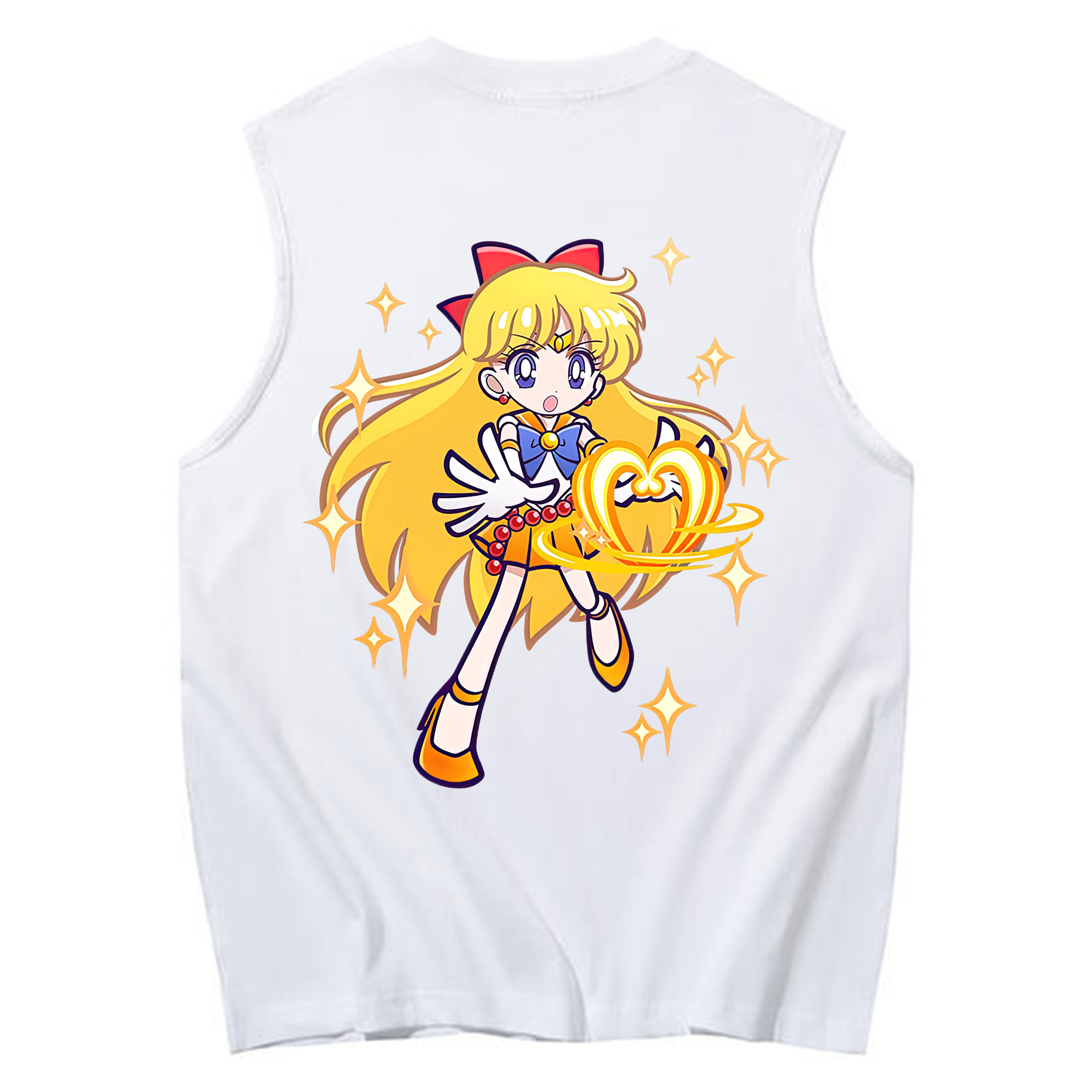 （画像用） 美少女戦士セーラームーン 愛野 美奈子 あいの みなこ Sailor Moon Aino Minako コットン100％タンクトップ（背面プリント）