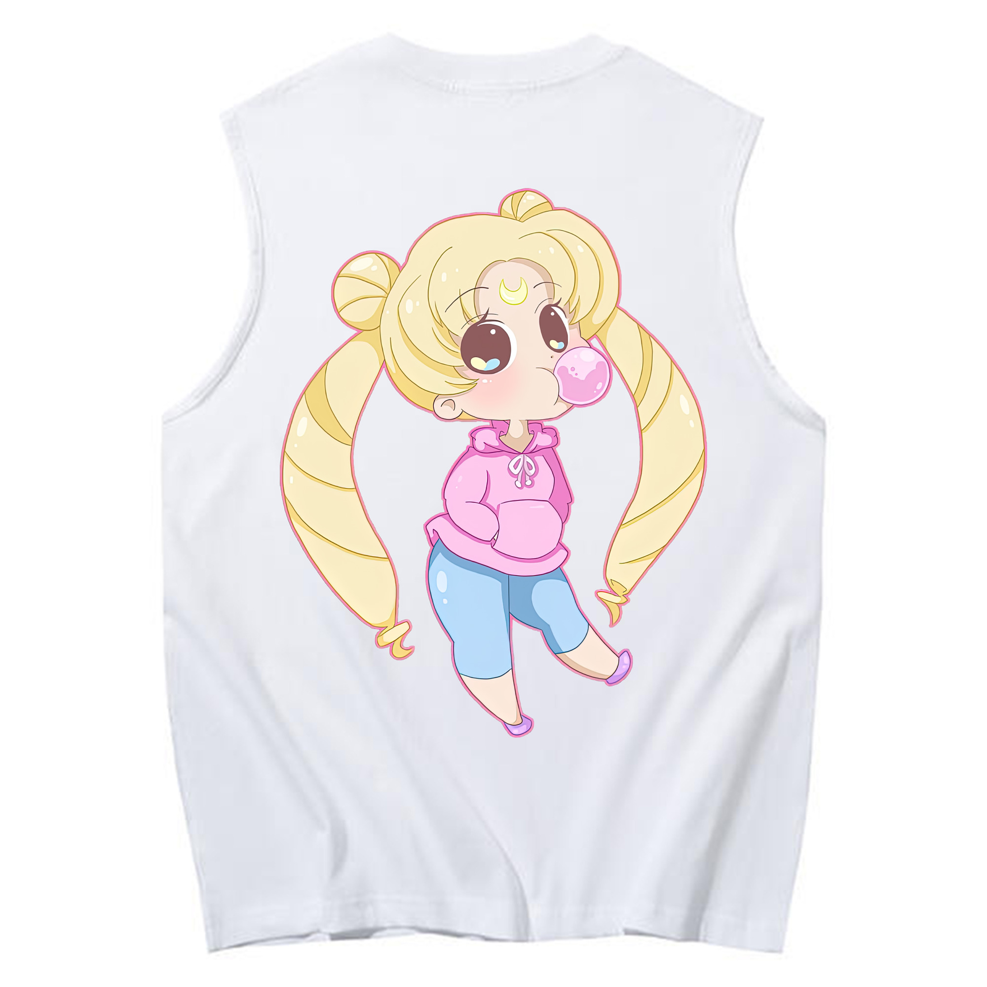（画像用） 美少女戦士セーラームーン 愛野 美奈子 あいの みなこ Sailor Moon Aino Minako コットン100％タンクトップ（背面プリント）