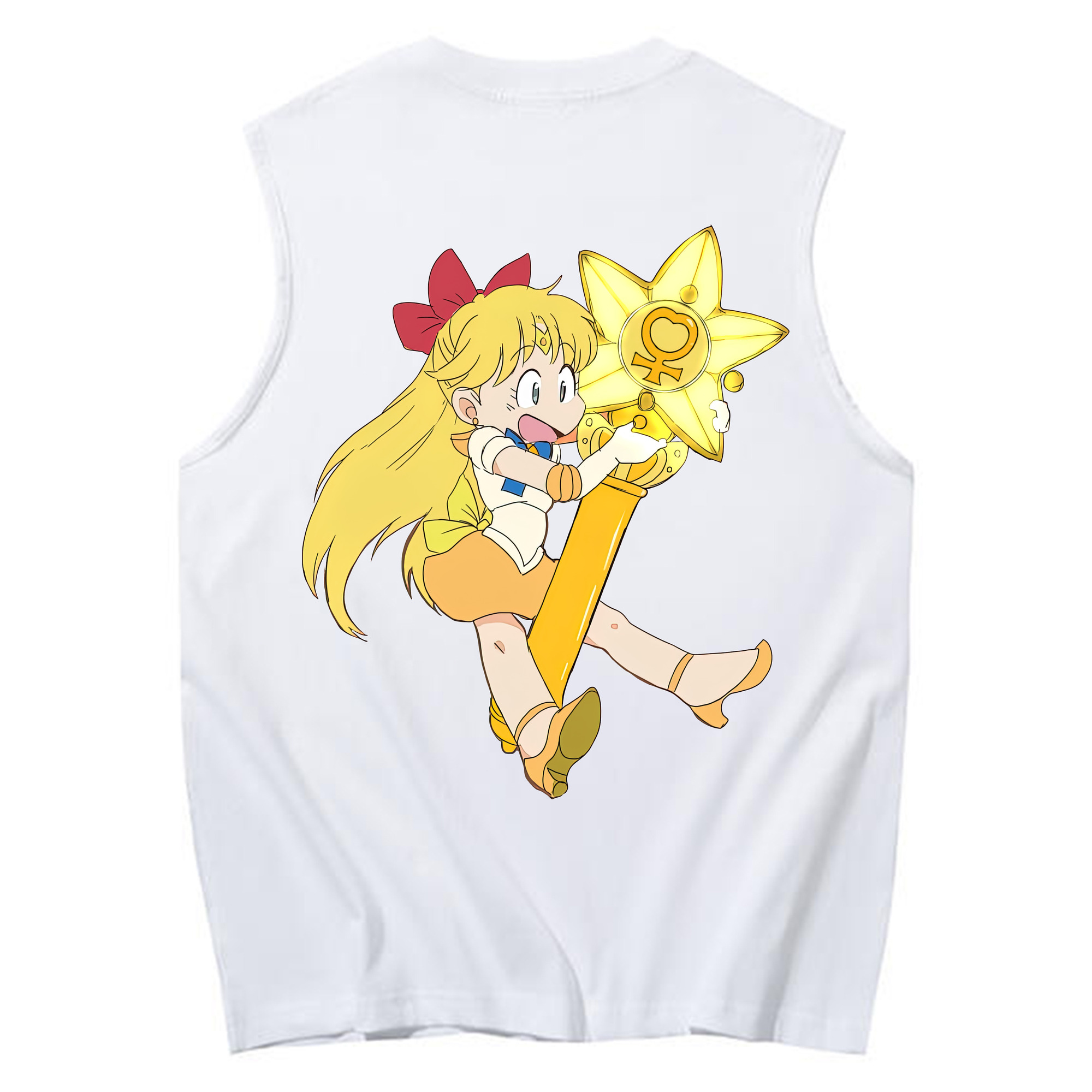 （画像用） 美少女戦士セーラームーン 愛野 美奈子 あいの みなこ Sailor Moon Aino Minako コットン100％タンクトップ（背面プリント）