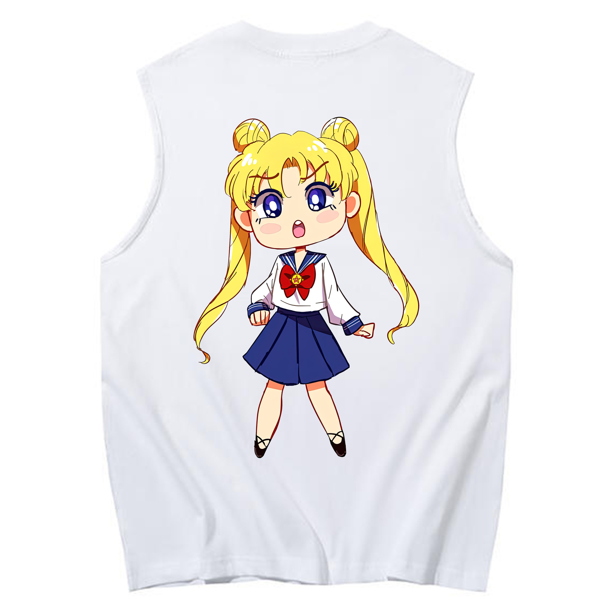 （画像用） 美少女戦士セーラームーン 愛野 美奈子 あいの みなこ Sailor Moon Aino Minako コットン100％タンクトップ（背面プリント）