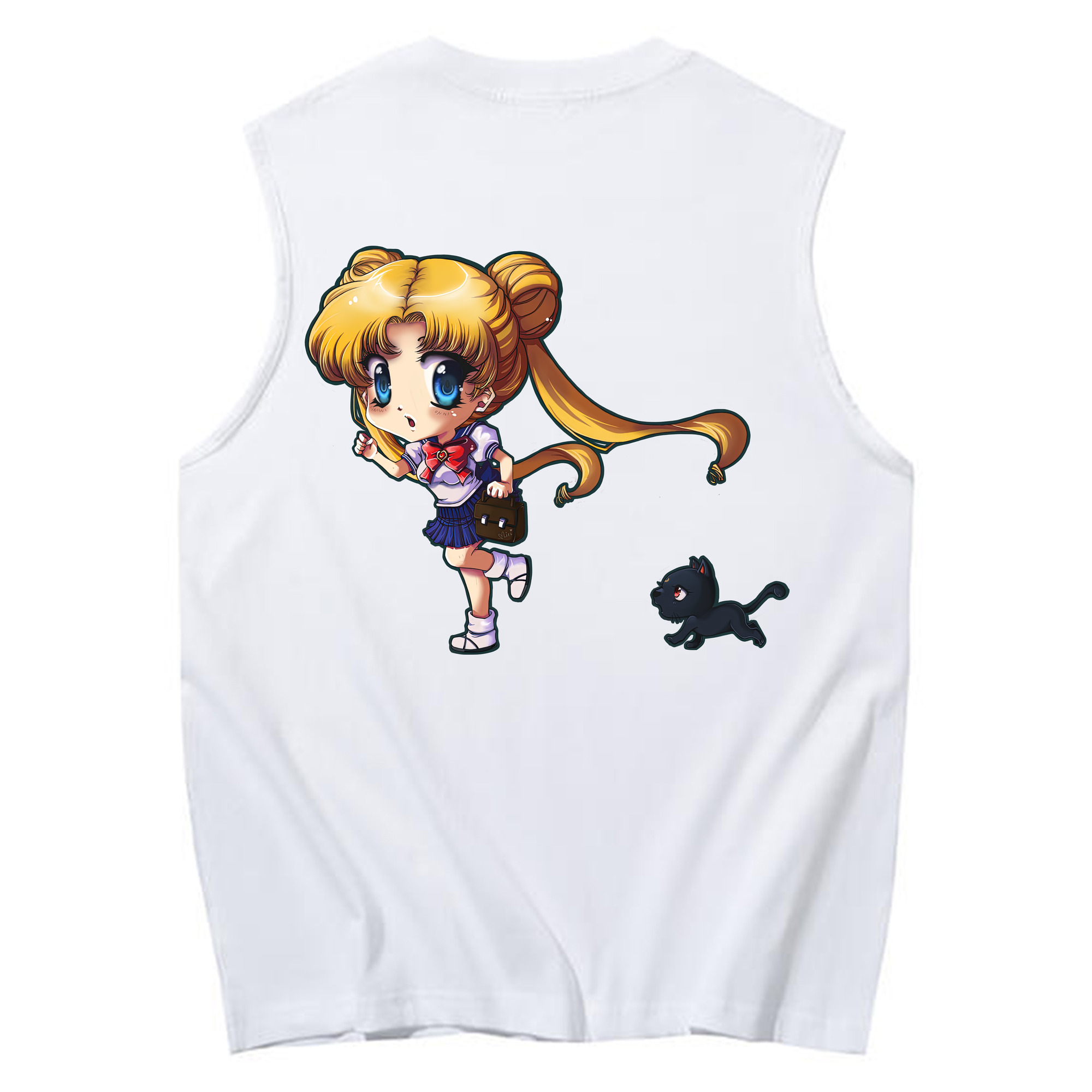 （画像用） 美少女戦士セーラームーン 愛野 美奈子 あいの みなこ Sailor Moon Aino Minako コットン100％タンクトップ（背面プリント）