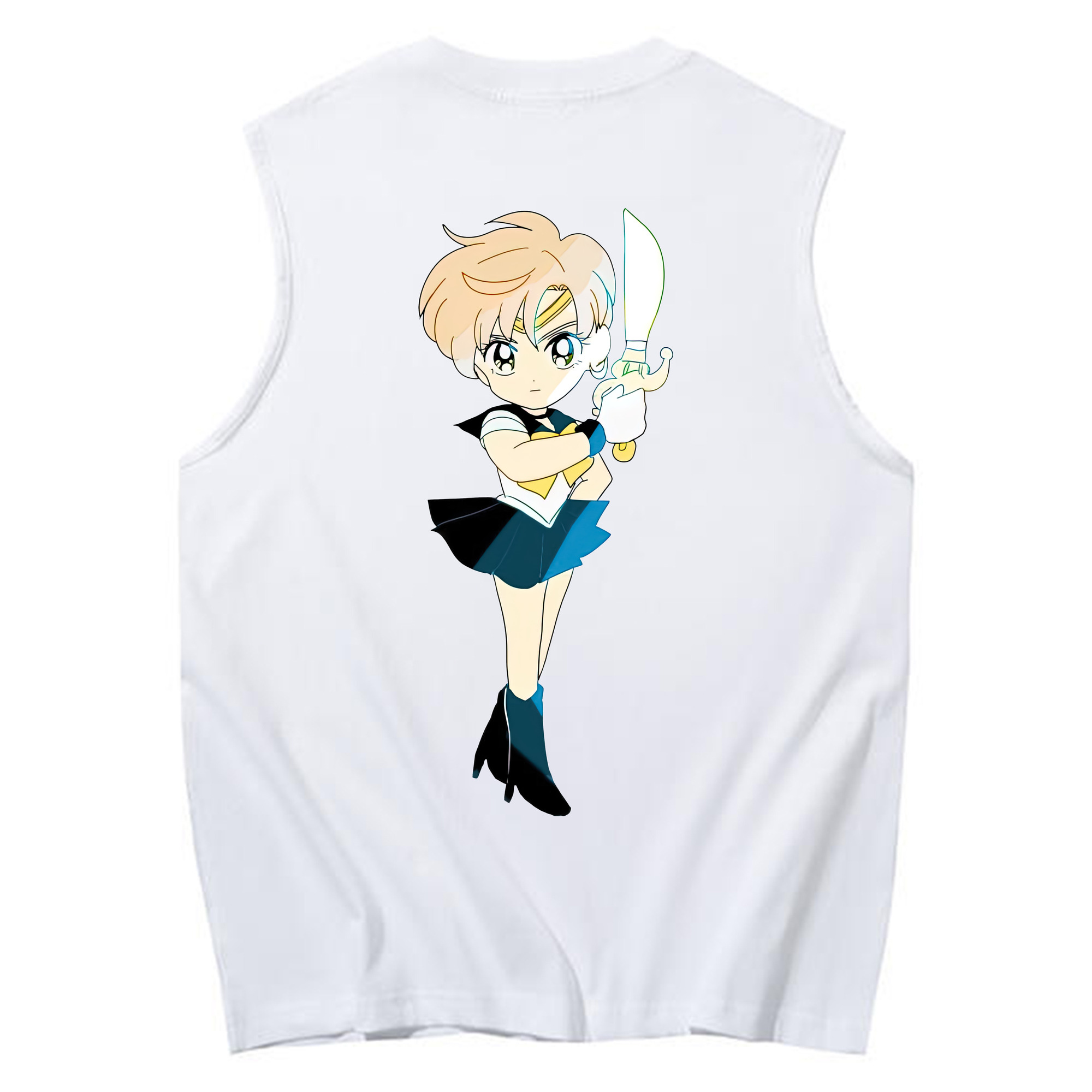 （画像用） 美少女戦士セーラームーン 天王はるか Sailor Moon Tenoh Haruka コットン100％タンクトップ（背面プリント）