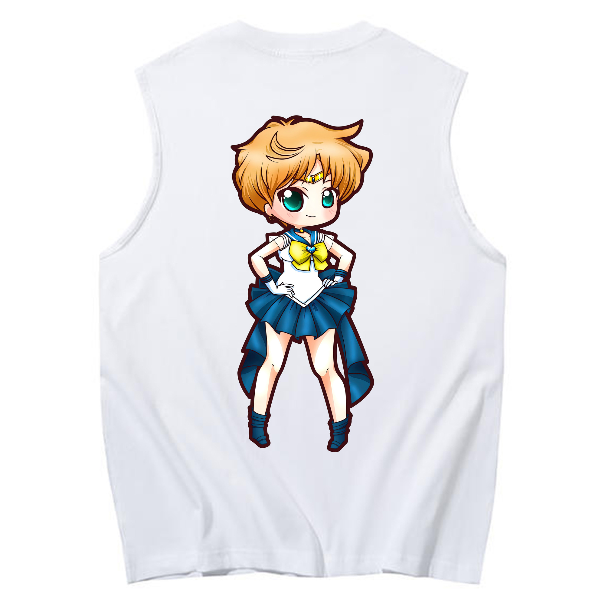 （画像用） 美少女戦士セーラームーン 天王はるか Sailor Moon Tenoh Haruka コットン100％タンクトップ（背面プリント）