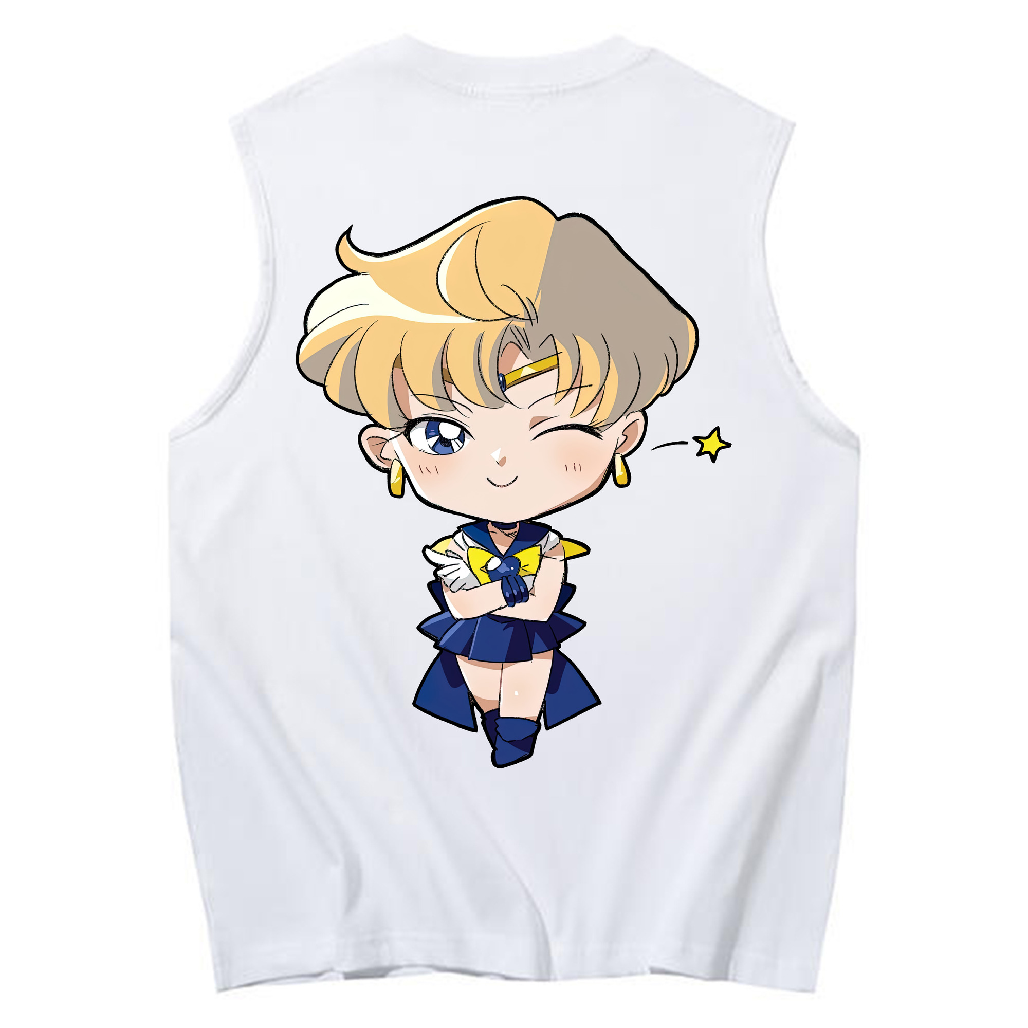 （画像用） 美少女戦士セーラームーン 天王はるか Sailor Moon Tenoh Haruka コットン100％タンクトップ（背面プリント）