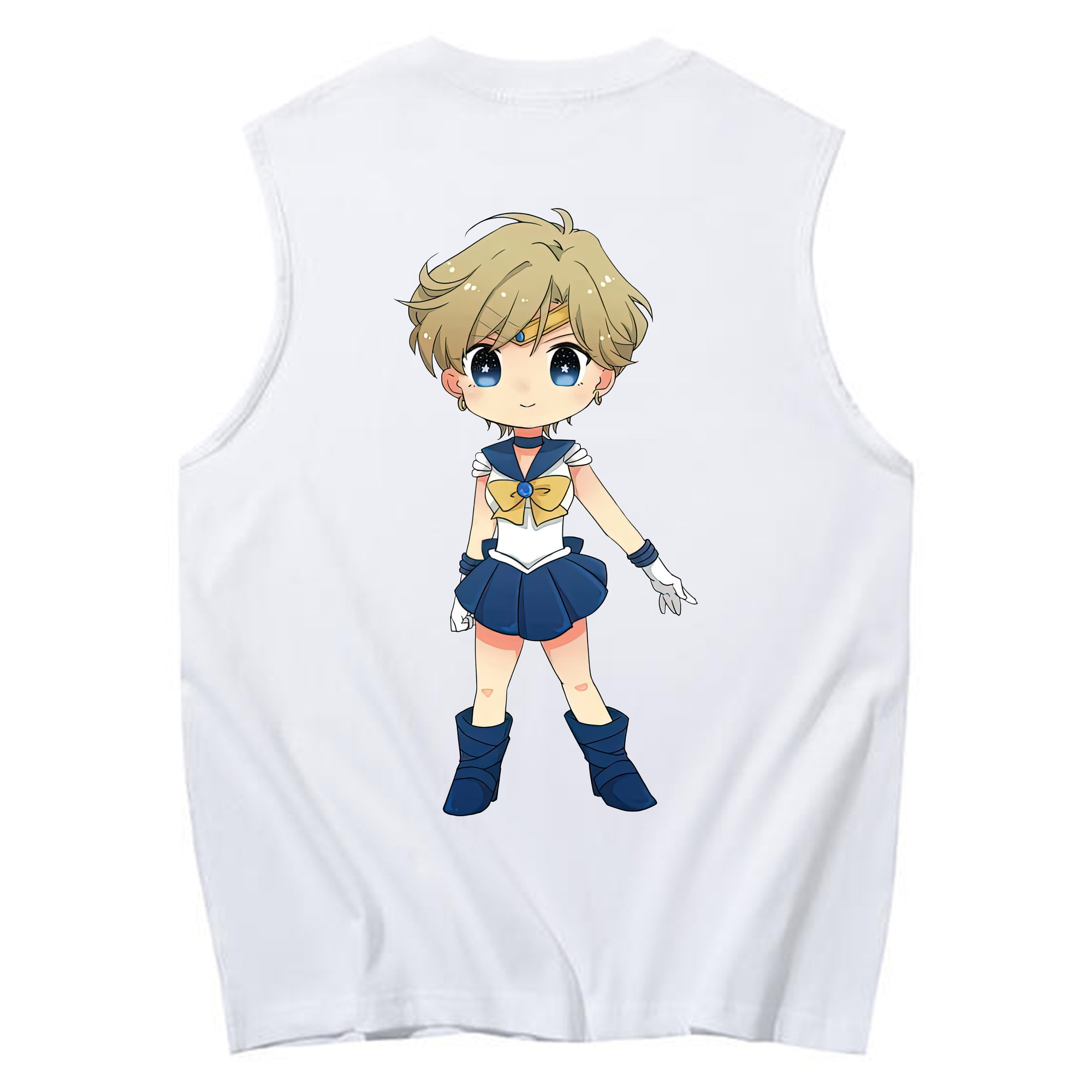 （画像用） 美少女戦士セーラームーン 天王はるか Sailor Moon Tenoh Haruka コットン100％タンクトップ（背面プリント）