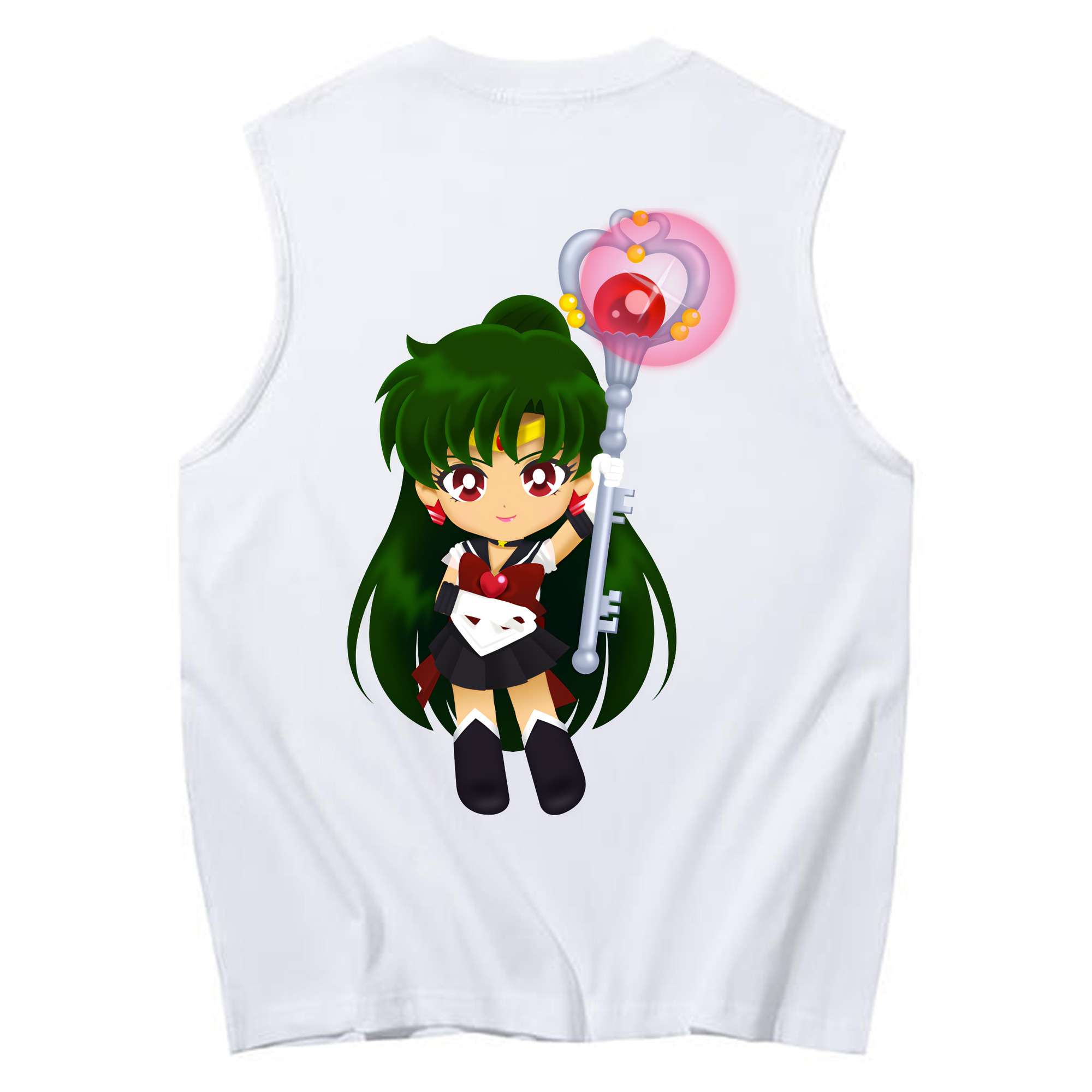 （画像用） 美少女戦士セーラームーン 冥王せつな Sailor Moon Meiou Setsuna コットン100％タンクトップ（背面プリント）