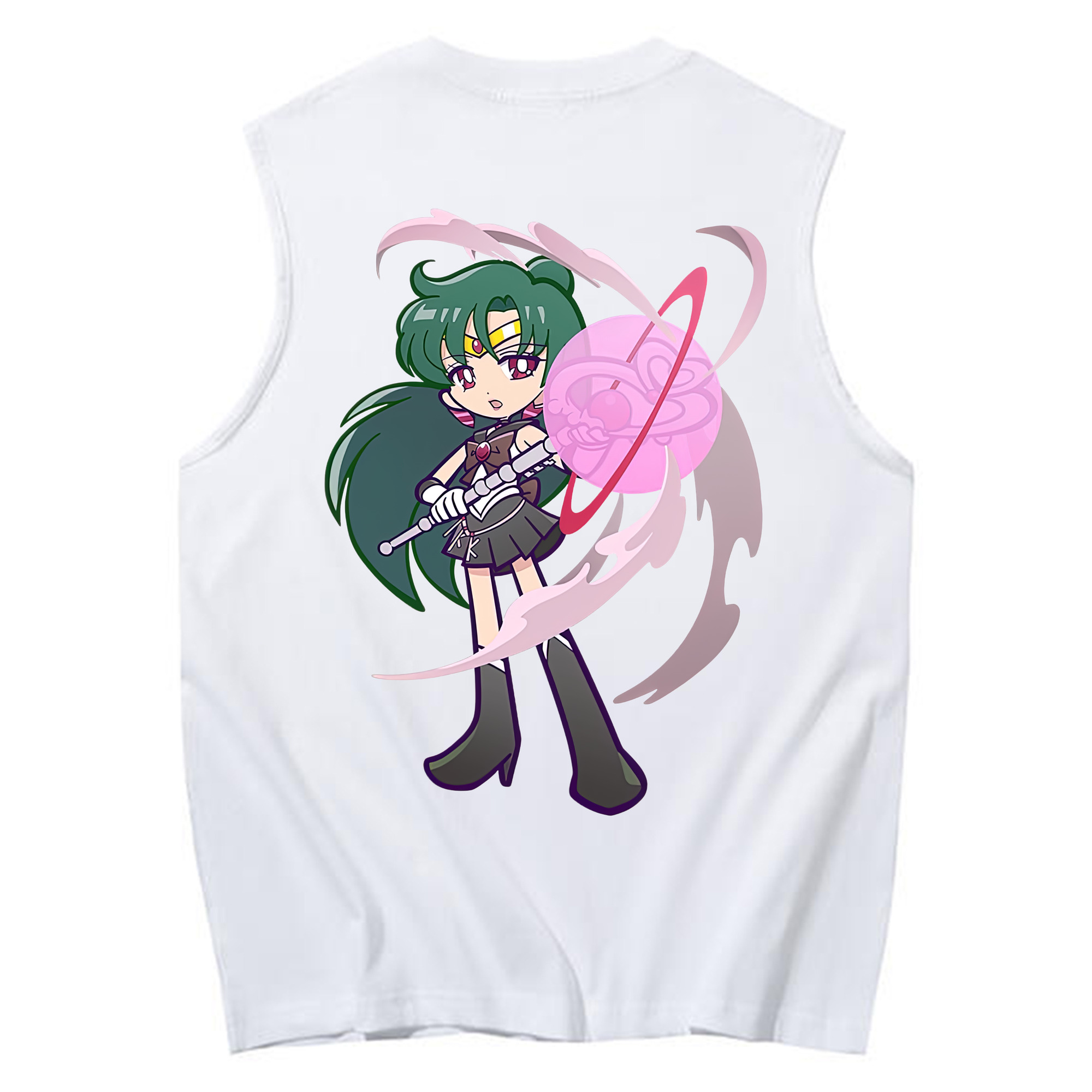 （画像用） 美少女戦士セーラームーン 冥王せつな Sailor Moon Meiou Setsuna コットン100％タンクトップ（背面プリント）