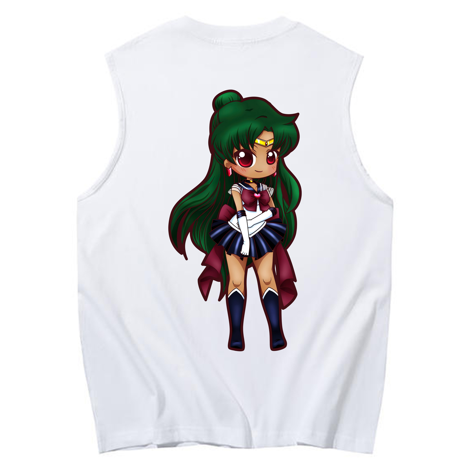 （画像用） 美少女戦士セーラームーン 冥王せつな Sailor Moon Meiou Setsuna コットン100％タンクトップ（背面プリント）