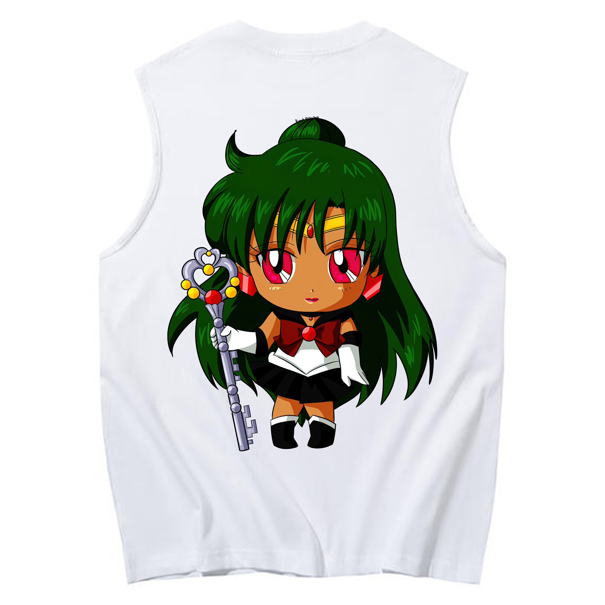 （画像用） 美少女戦士セーラームーン 冥王せつな Sailor Moon Meiou Setsuna コットン100％タンクトップ（背面プリント）