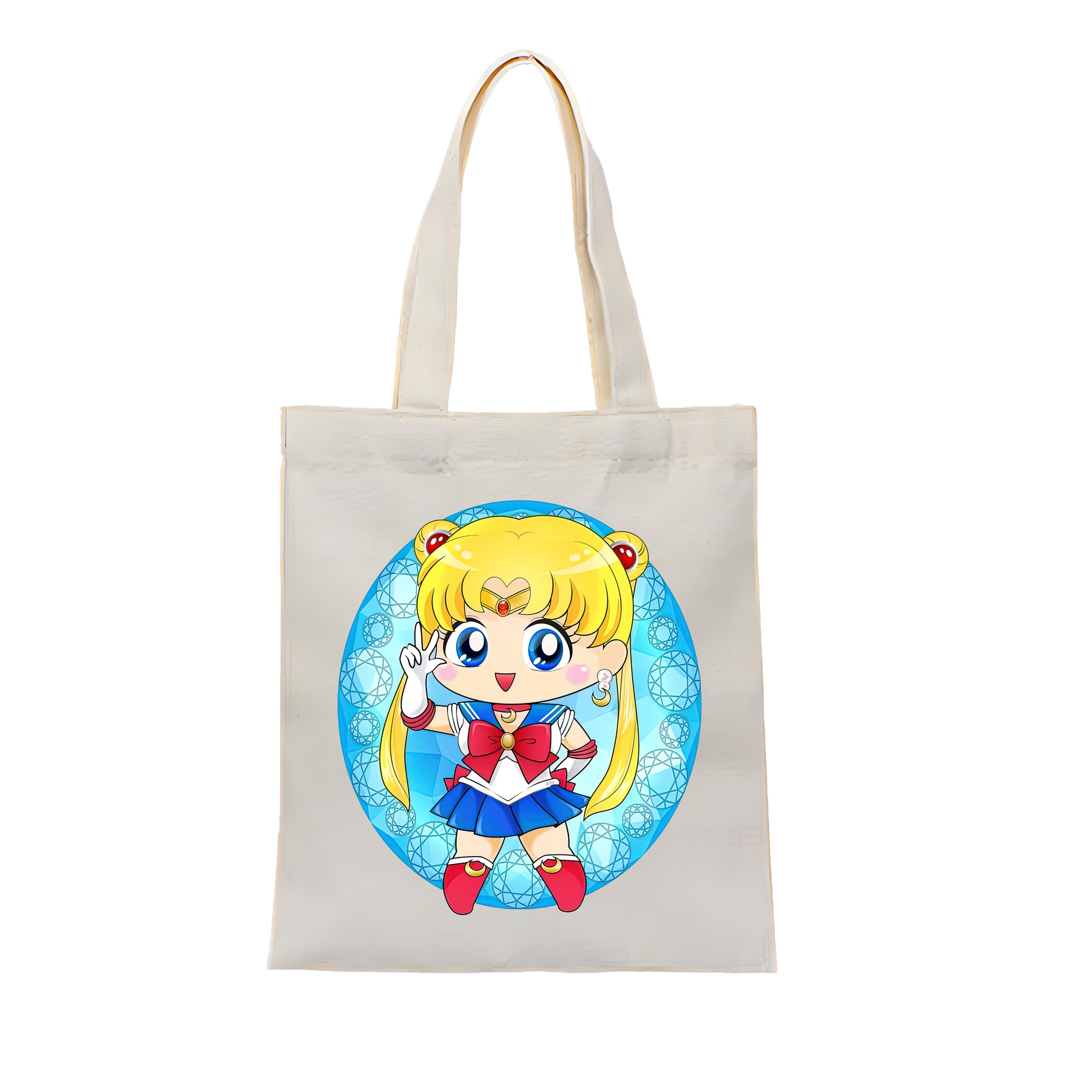 （画像用） 美少女戦士セーラームーン 月野 うさぎ つきの うさぎ Sailor Moon Tsukino Usagi 縦型キャンバス生地手提げバッグ　トートバッグ