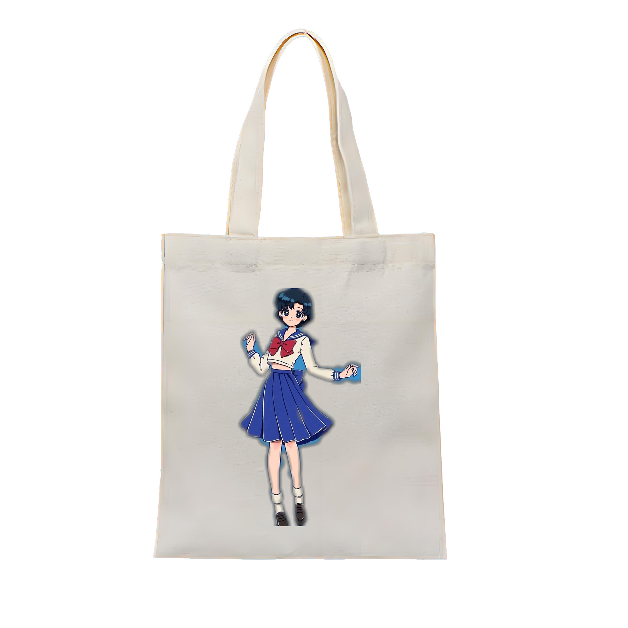 （画像用） 美少女戦士セーラームーン 水野 亜美 みずの あみ Sailor Moon Mizuno Ami 縦型キャンバス生地手提げバッグ　トートバッグ