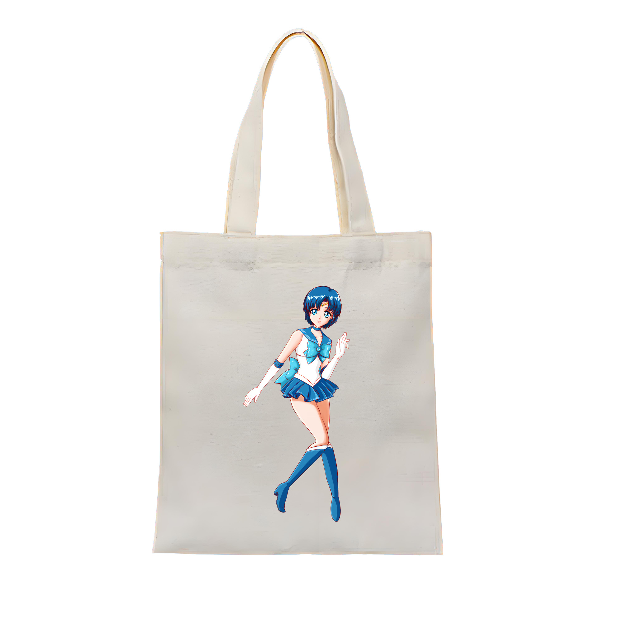 （画像用） 美少女戦士セーラームーン 水野 亜美 みずの あみ Sailor Moon Mizuno Ami 縦型キャンバス生地手提げバッグ　トートバッグ