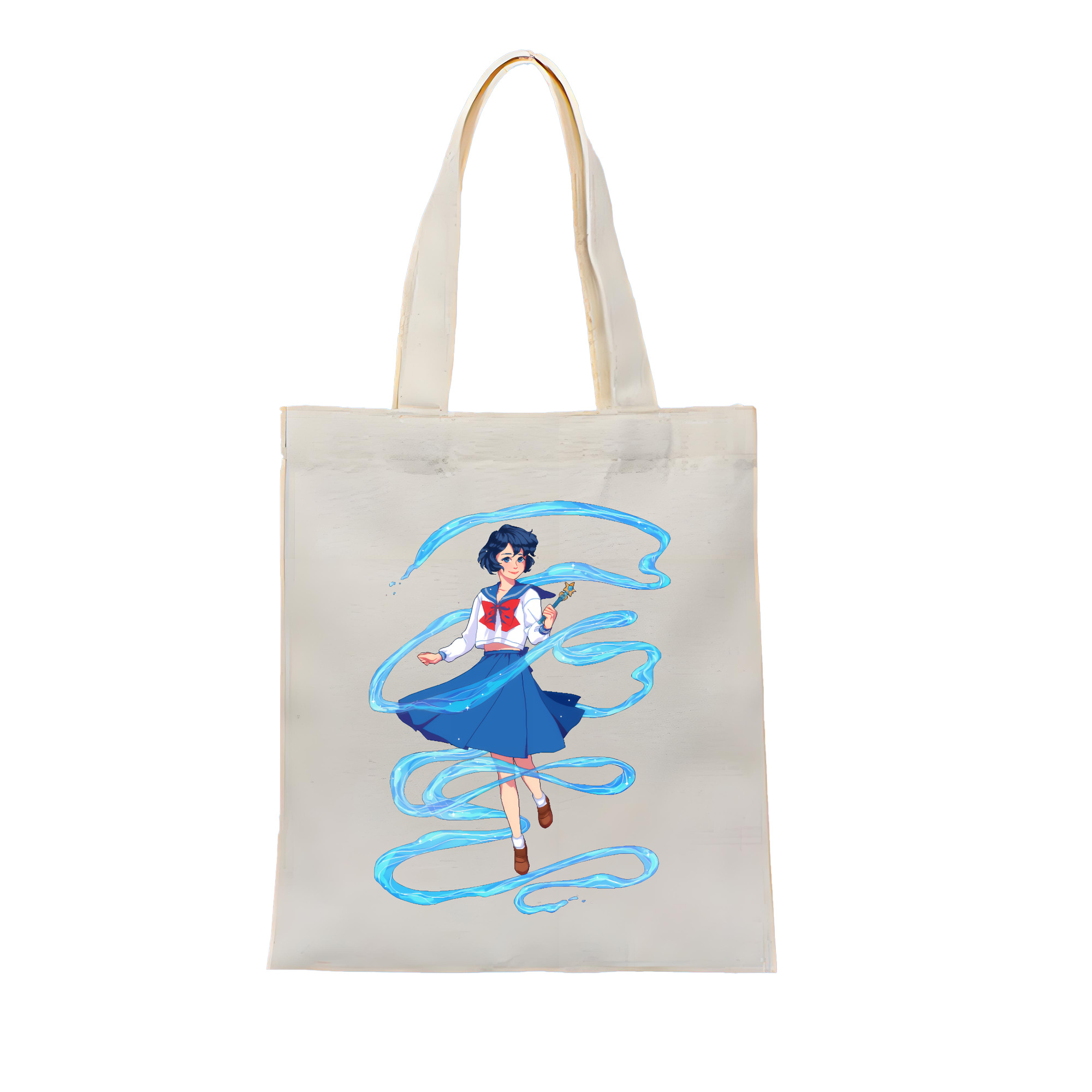 （画像用） 美少女戦士セーラームーン 水野 亜美 みずの あみ Sailor Moon Mizuno Ami 縦型キャンバス生地手提げバッグ　トートバッグ
