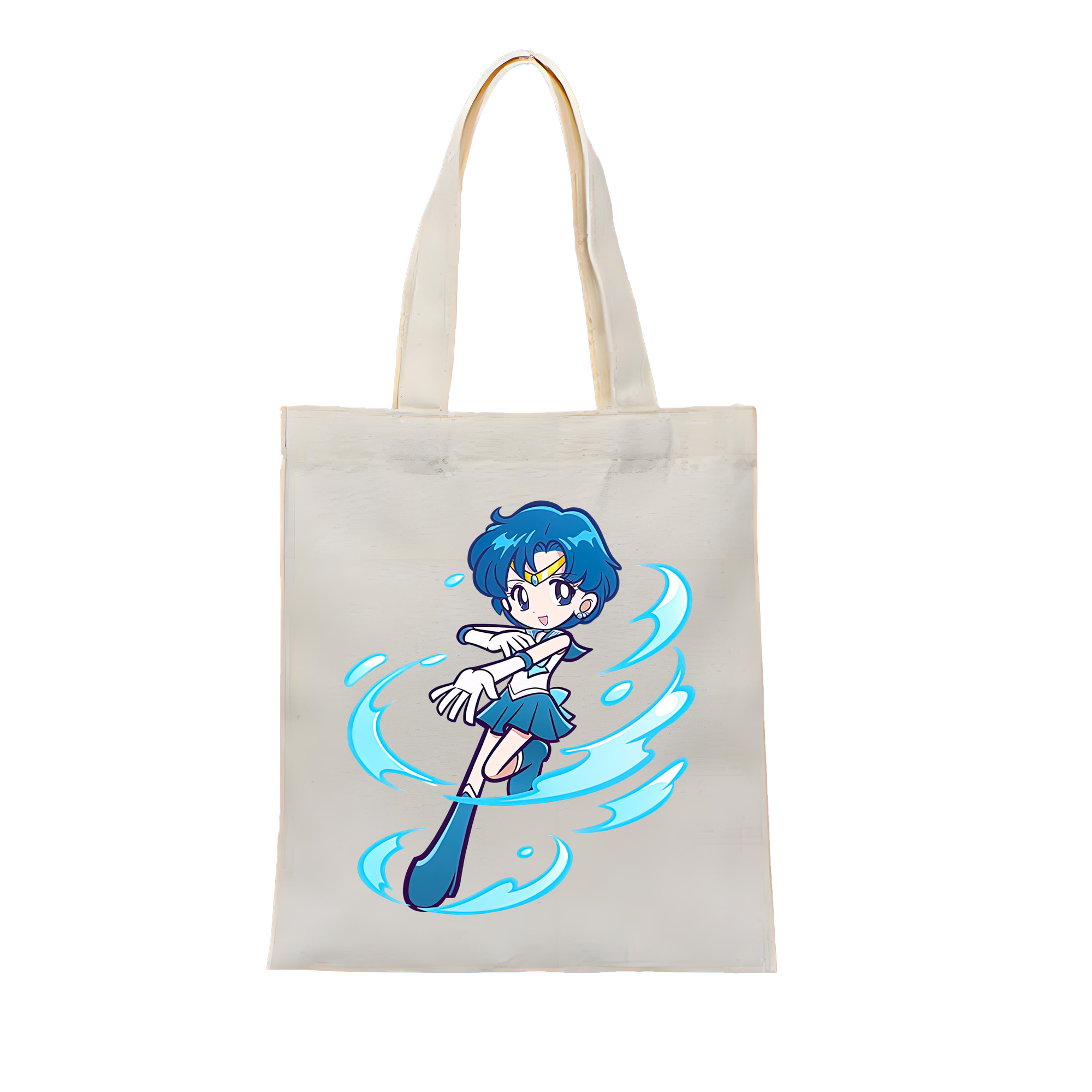（画像用） 美少女戦士セーラームーン 水野 亜美 みずの あみ Sailor Moon Mizuno Ami 縦型キャンバス生地手提げバッグ　トートバッグ