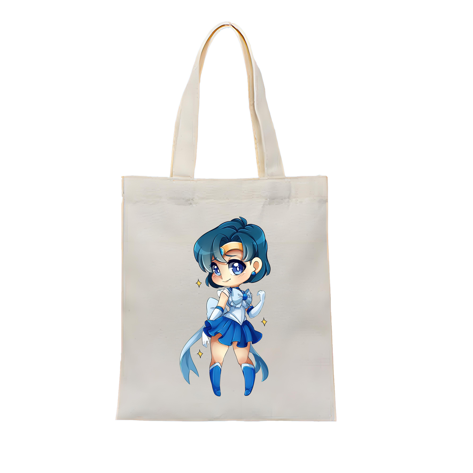 （画像用） 美少女戦士セーラームーン 水野 亜美 みずの あみ Sailor Moon Mizuno Ami 縦型キャンバス生地手提げバッグ　トートバッグ