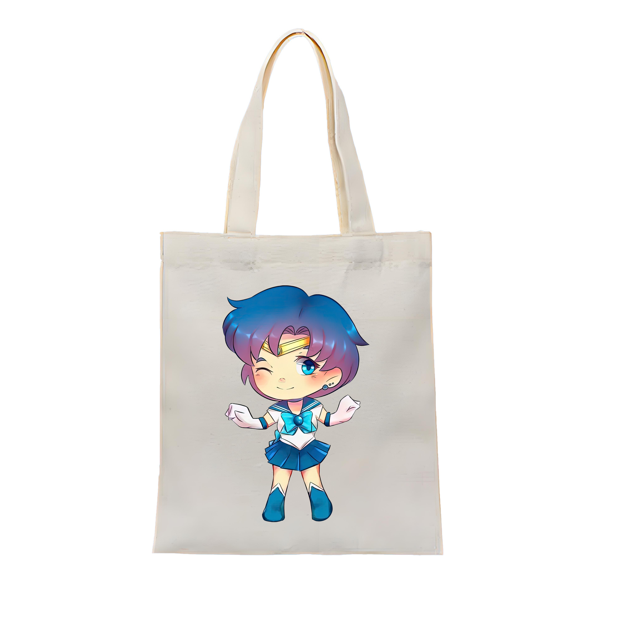 （画像用） 美少女戦士セーラームーン 水野 亜美 みずの あみ Sailor Moon Mizuno Ami 縦型キャンバス生地手提げバッグ　トートバッグ