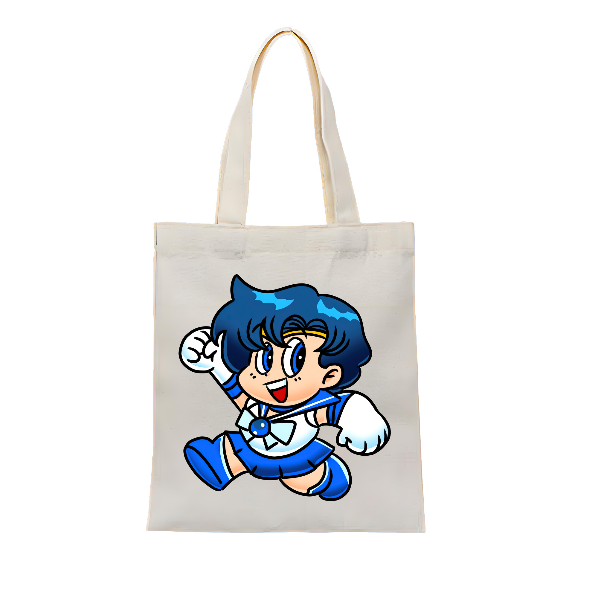 （画像用） 美少女戦士セーラームーン 水野 亜美 みずの あみ Sailor Moon Mizuno Ami 縦型キャンバス生地手提げバッグ　トートバッグ
