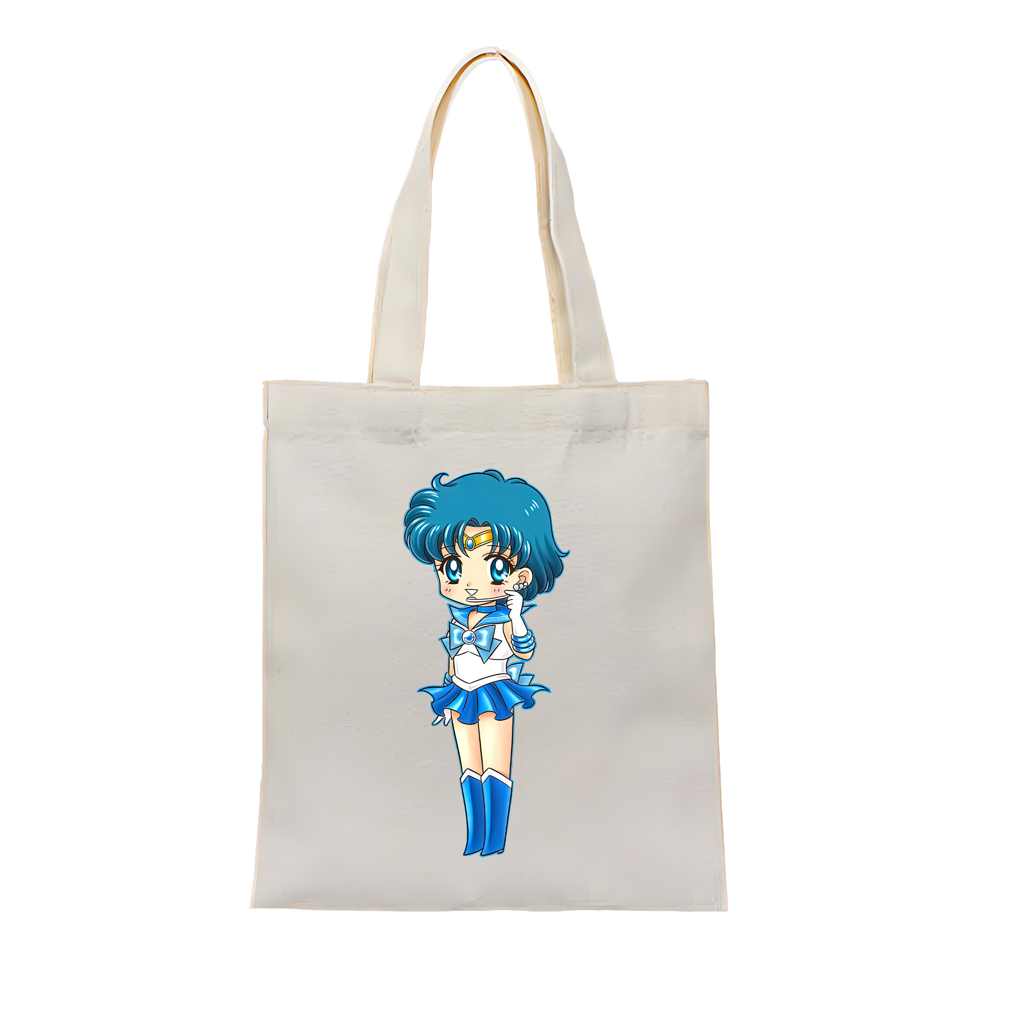 （画像用） 美少女戦士セーラームーン 水野 亜美 みずの あみ Sailor Moon Mizuno Ami 縦型キャンバス生地手提げバッグ　トートバッグ