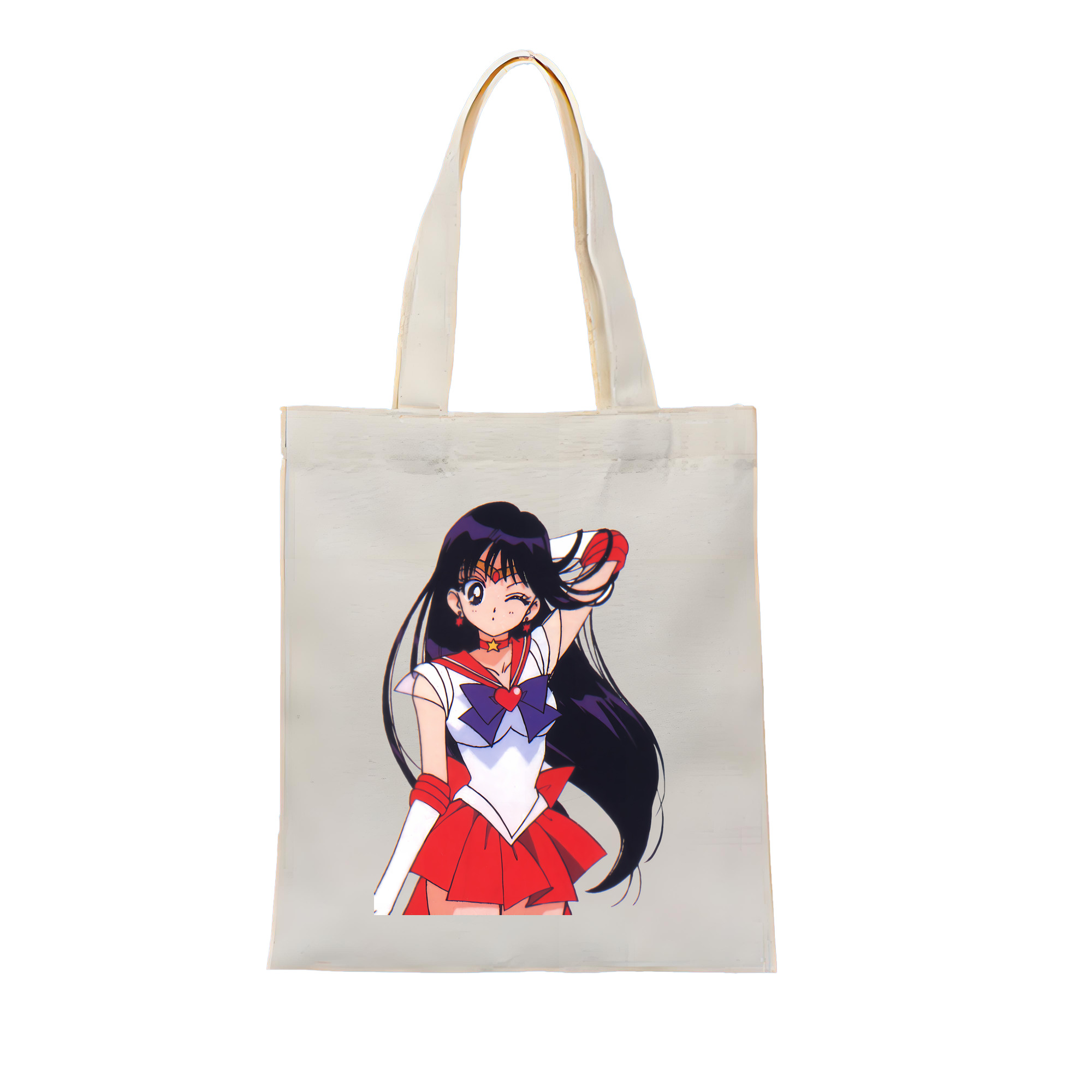 （画像用） 美少女戦士セーラームーン 火野レイ ひの レイ Sailor Moon Hino Rei （セーラーマーズ,Sailor Mars） 縦型キャンバス生地手提げバッグ　トートバッグ