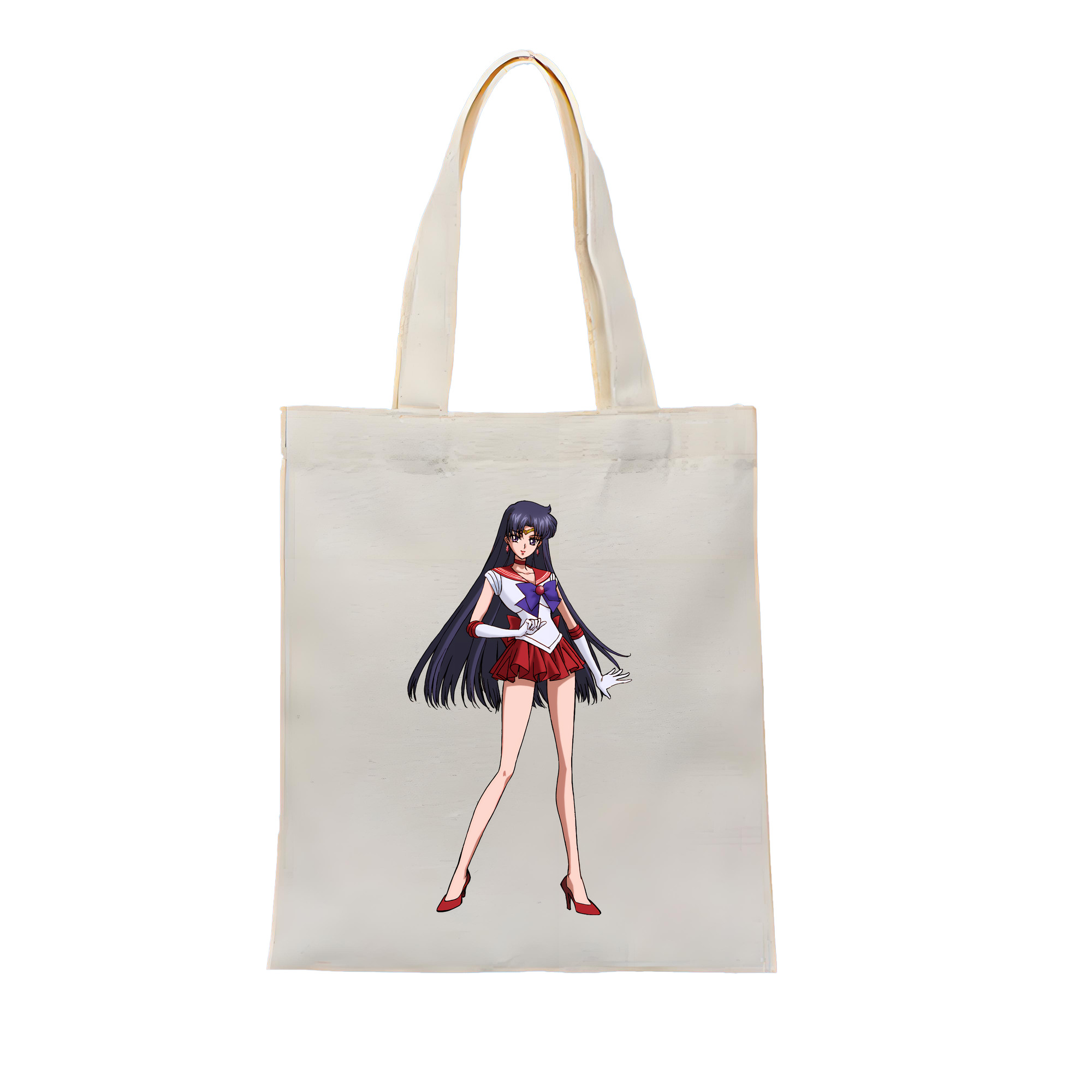 （画像用） 美少女戦士セーラームーン 火野レイ ひの レイ Sailor Moon Hino Rei （セーラーマーズ,Sailor Mars） 縦型キャンバス生地手提げバッグ　トートバッグ