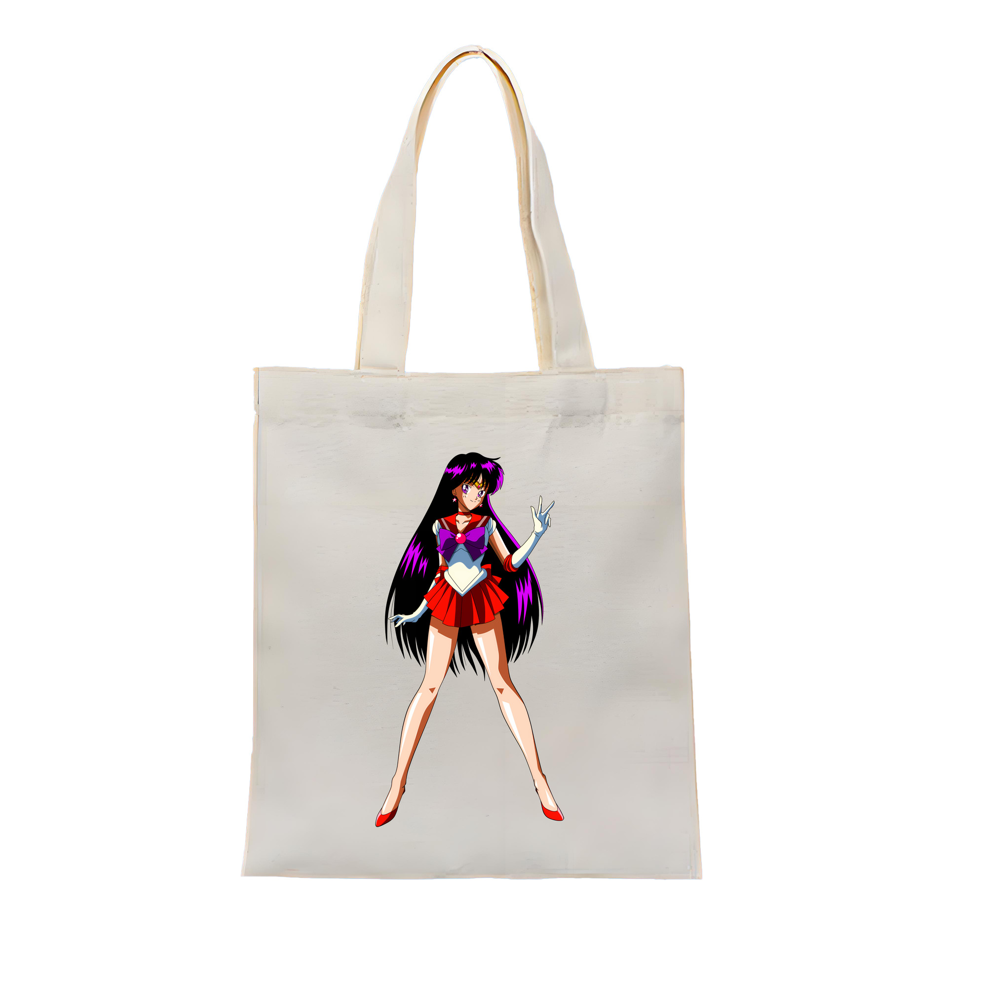 （画像用） 美少女戦士セーラームーン 火野レイ ひの レイ Sailor Moon Hino Rei （セーラーマーズ,Sailor Mars） 縦型キャンバス生地手提げバッグ　トートバッグ