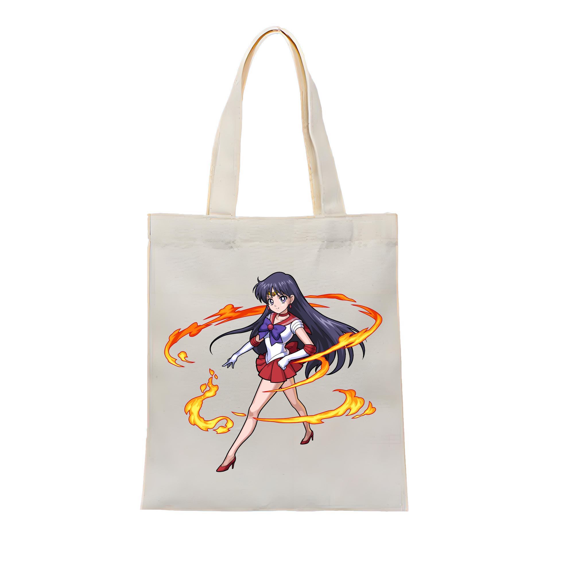 （画像用） 美少女戦士セーラームーン 火野レイ ひの レイ Sailor Moon Hino Rei （セーラーマーズ,Sailor Mars） 縦型キャンバス生地手提げバッグ　トートバッグ