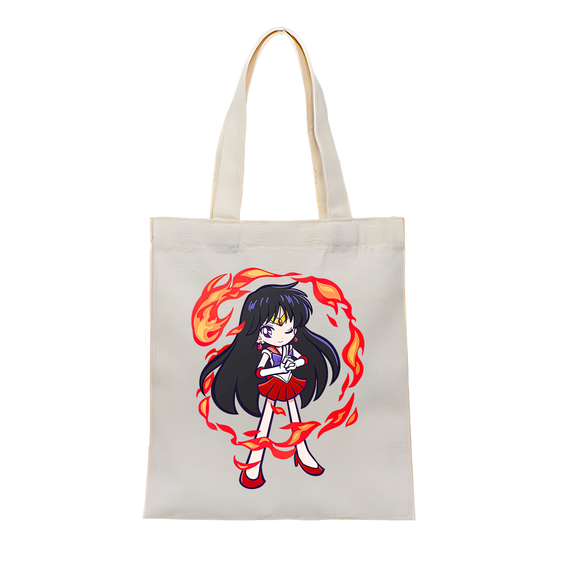 （画像用） 美少女戦士セーラームーン 火野レイ ひの レイ Sailor Moon Hino Rei （セーラーマーズ,Sailor Mars） 縦型キャンバス生地手提げバッグ　トートバッグ