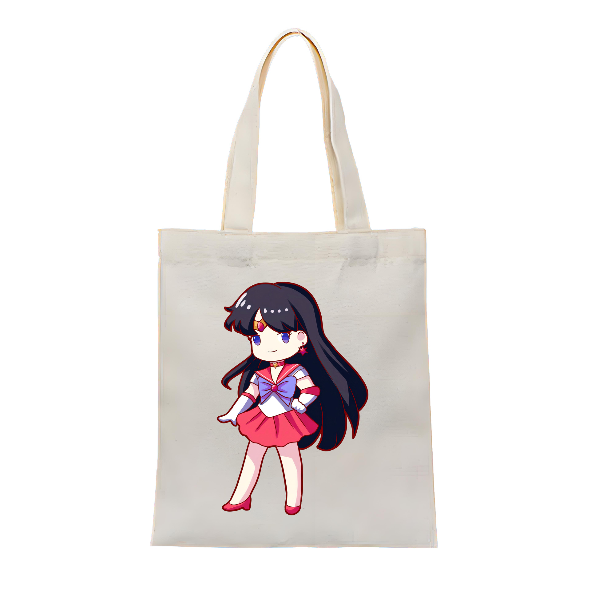 （画像用） 美少女戦士セーラームーン 火野レイ ひの レイ Sailor Moon Hino Rei （セーラーマーズ,Sailor Mars） 縦型キャンバス生地手提げバッグ　トートバッグ