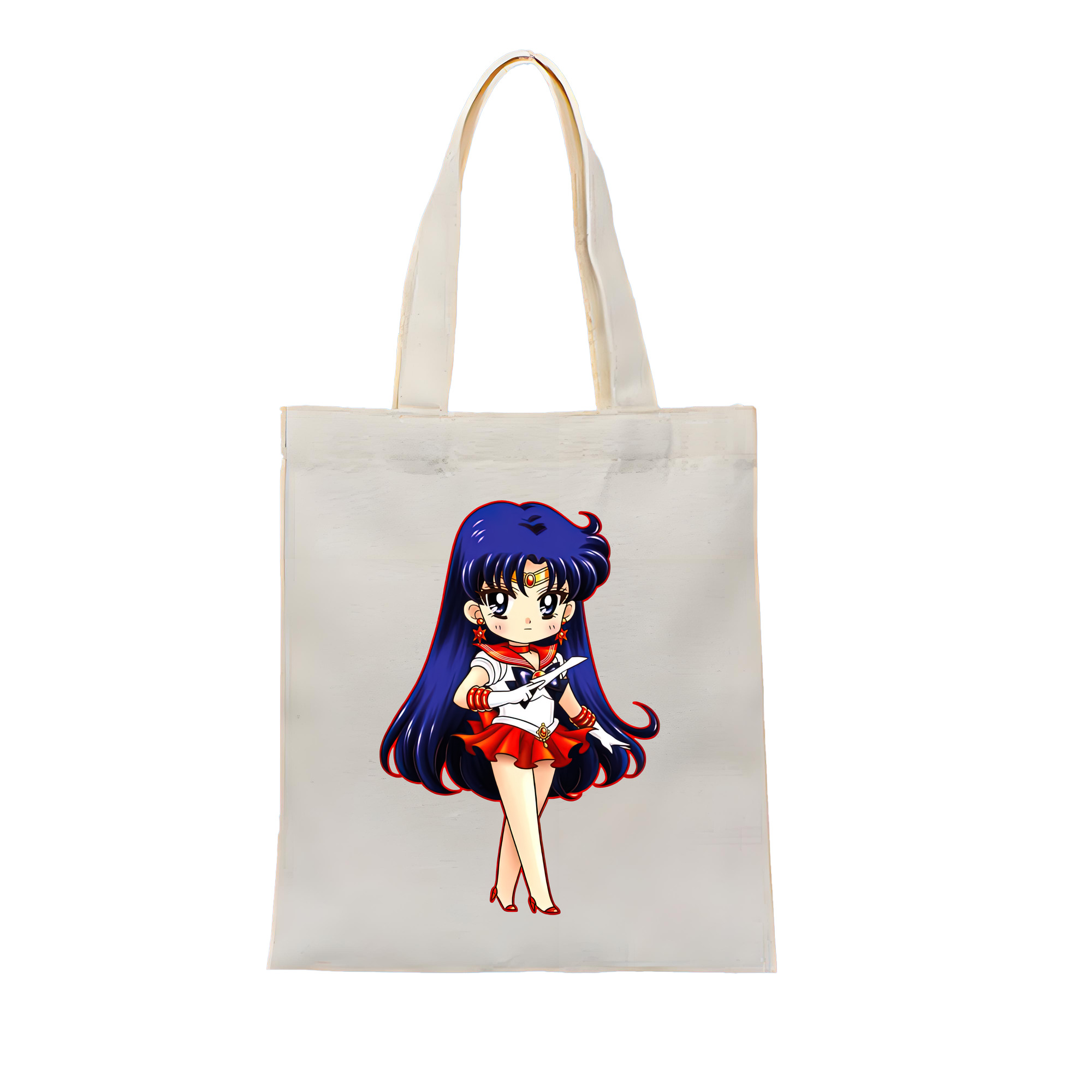 （画像用） 美少女戦士セーラームーン 火野レイ ひの レイ Sailor Moon Hino Rei （セーラーマーズ,Sailor Mars） 縦型キャンバス生地手提げバッグ　トートバッグ