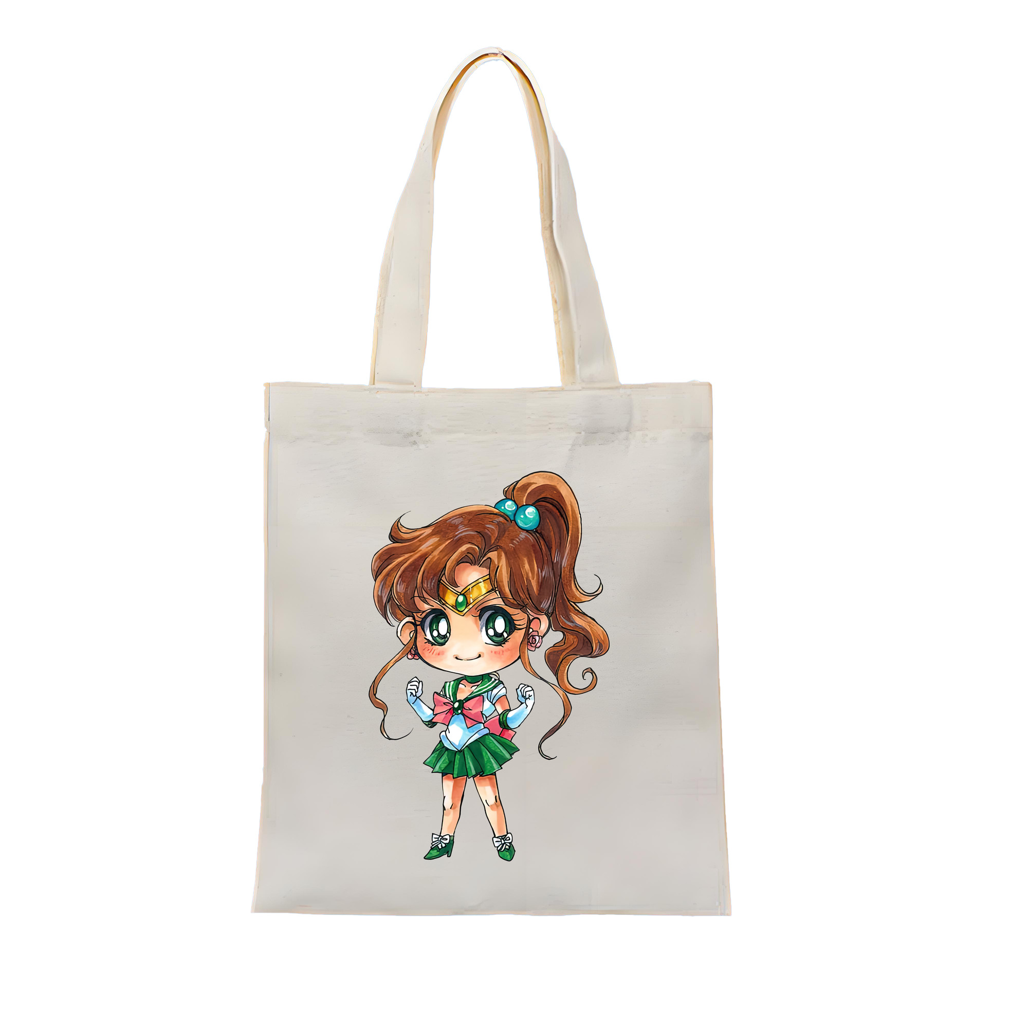 （画像用） 美少女戦士セーラームーン 木野 まこと きの まこと Sailor Moon Kino Makoto （セーラージュピター；Sailor Jupiter） 縦型キャンバス生地手提げバッグ　トートバッグ