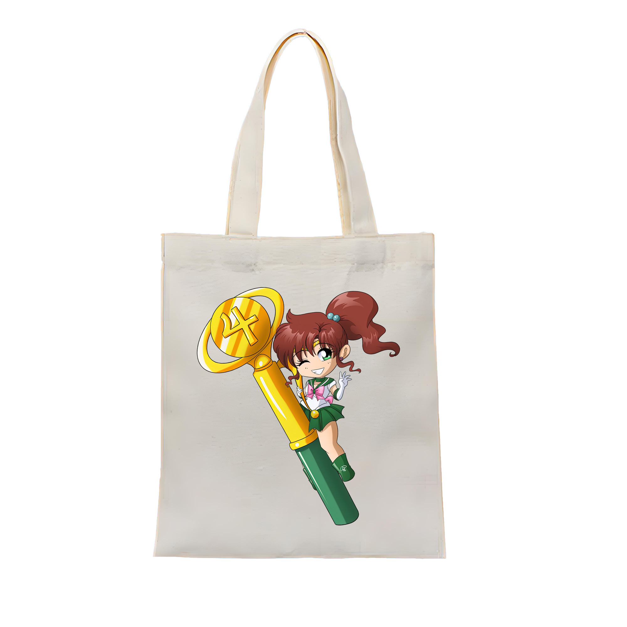 （画像用） 美少女戦士セーラームーン 木野 まこと きの まこと Sailor Moon Kino Makoto （セーラージュピター；Sailor Jupiter） 縦型キャンバス生地手提げバッグ　トートバッグ