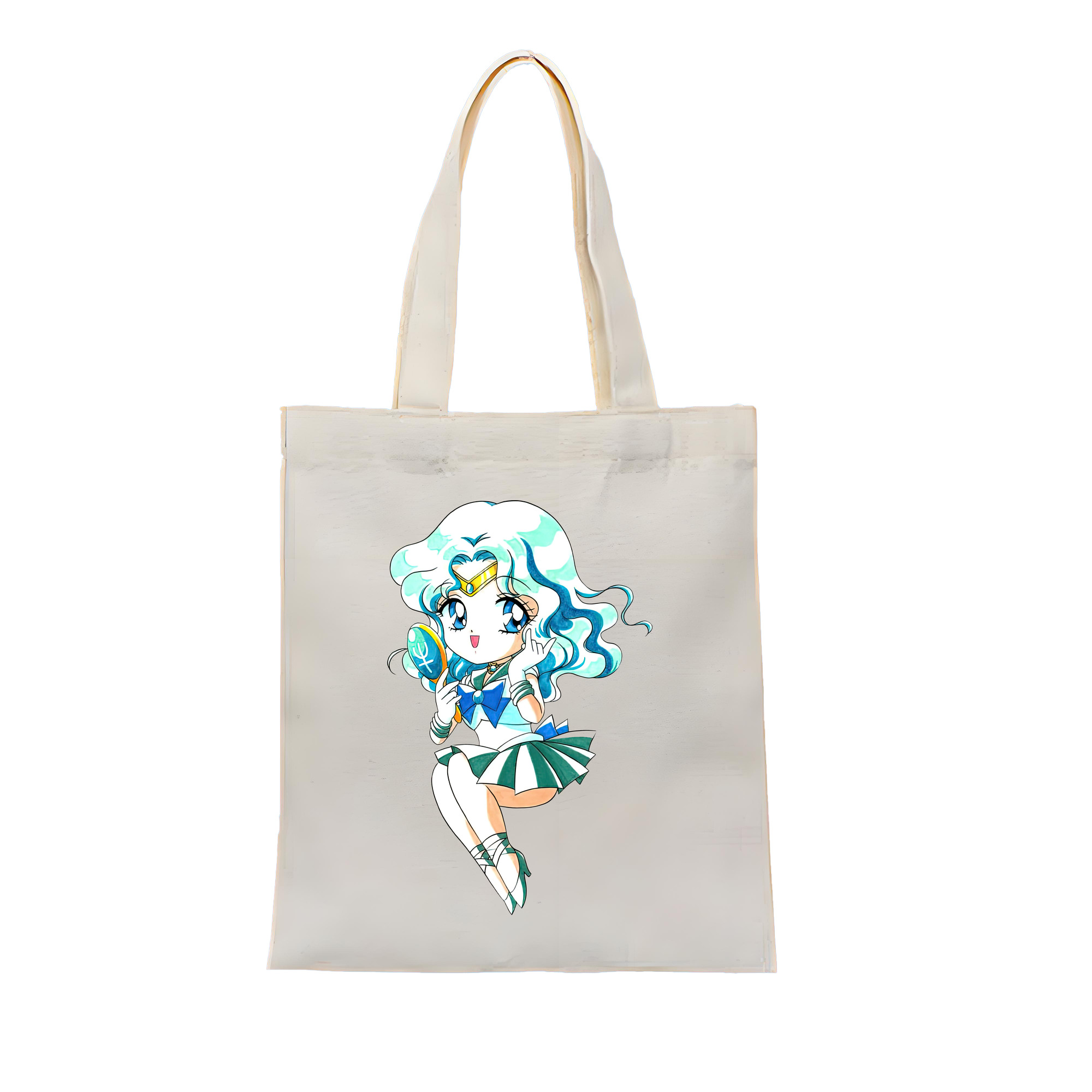 （画像用） 美少女戦士セーラームーン 海王 みちる（かいおう みちる） Sailor Moon Kaiou Michiru 縦型キャンバス生地手提げバッグ　トートバッグ