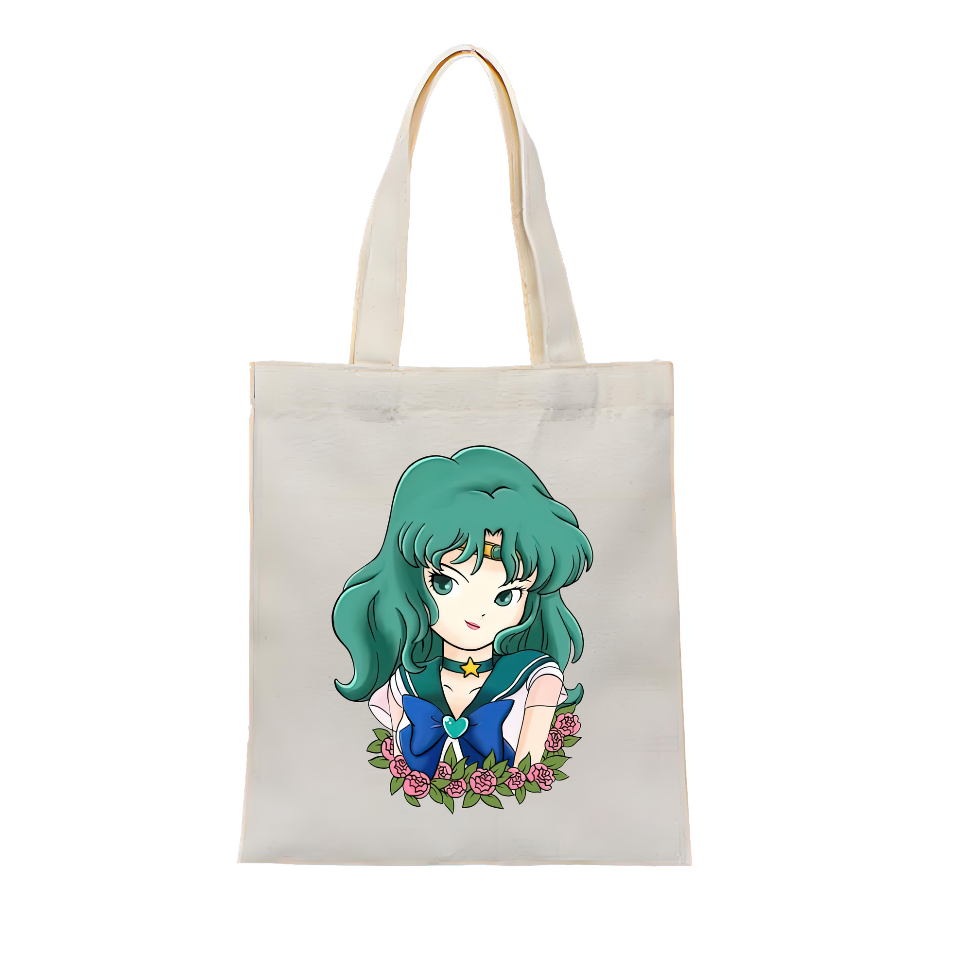 （画像用） 美少女戦士セーラームーン 海王 みちる（かいおう みちる） Sailor Moon Kaiou Michiru 縦型キャンバス生地手提げバッグ　トートバッグ