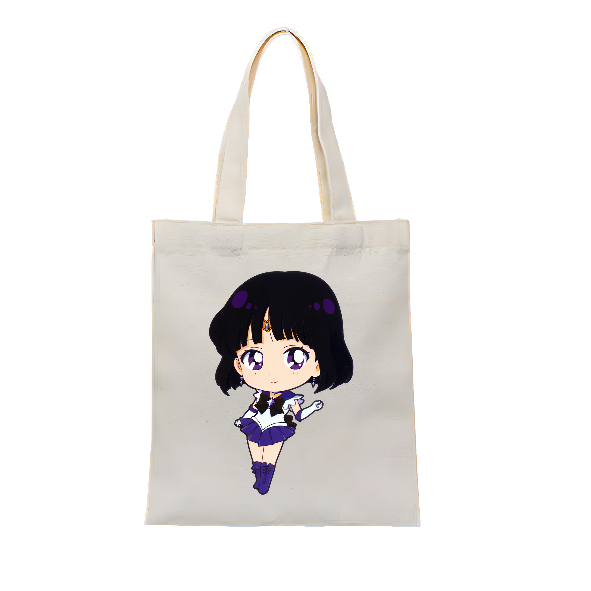 （画像用） 美少女戦士セーラームーン 土萠ほたる Sailor Moon Tomoe Hotaru （セーラーサターン；Sailor Saturn） 縦型キャンバス生地手提げバッグ　トートバッグ
