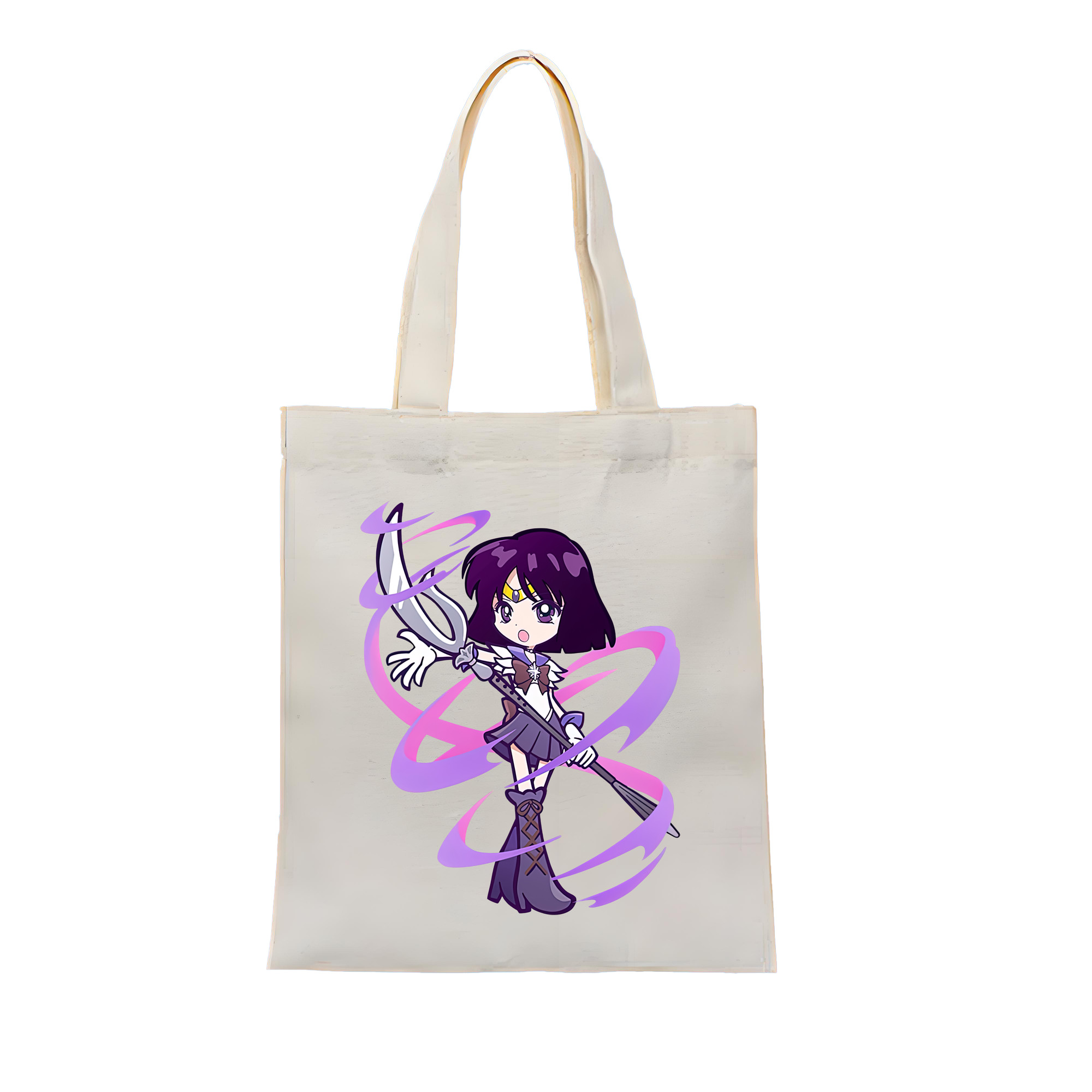 （画像用） 美少女戦士セーラームーン 土萠ほたる Sailor Moon Tomoe Hotaru （セーラーサターン；Sailor Saturn） 縦型キャンバス生地手提げバッグ　トートバッグ