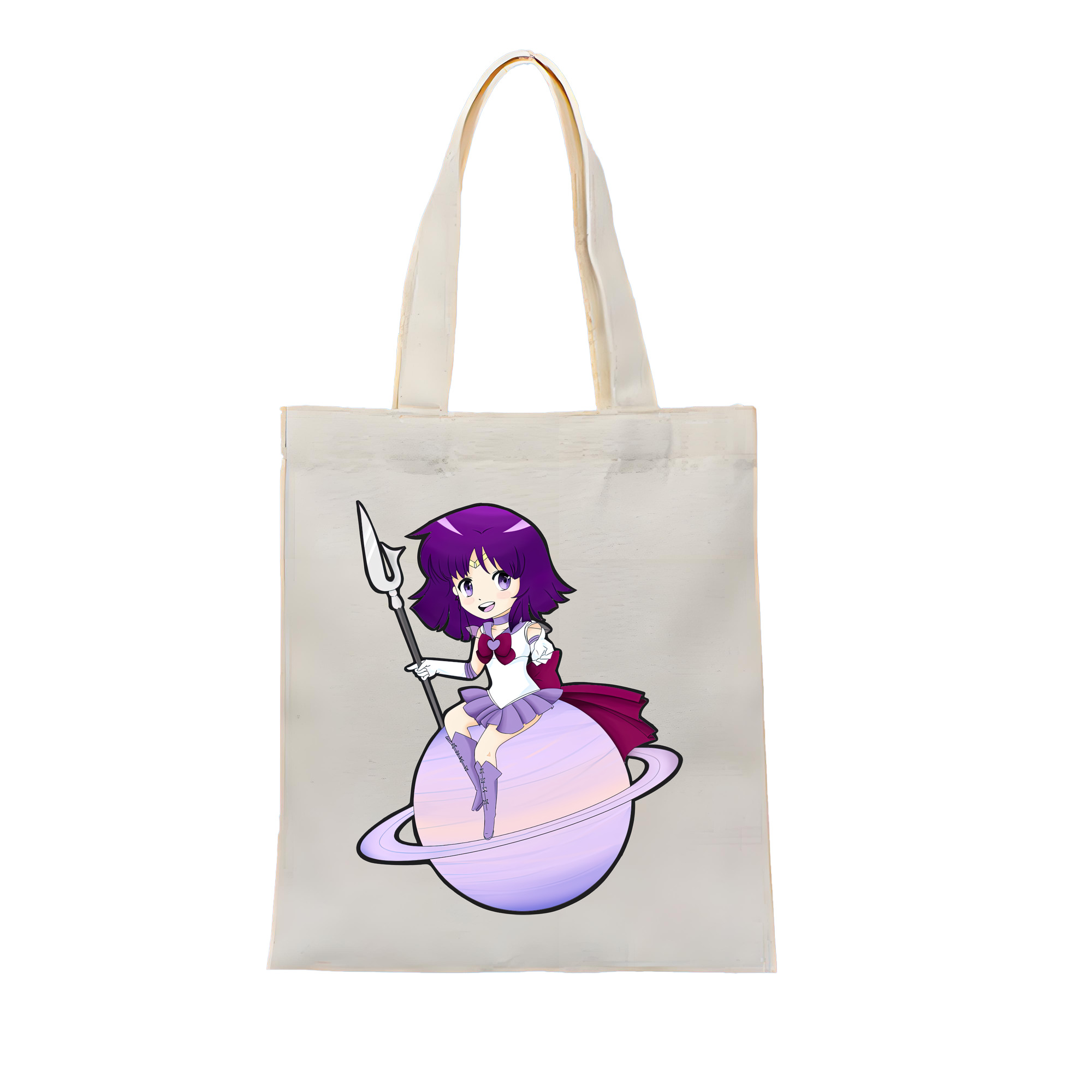 （画像用） 美少女戦士セーラームーン 土萠ほたる Sailor Moon Tomoe Hotaru （セーラーサターン；Sailor Saturn） 縦型キャンバス生地手提げバッグ　トートバッグ