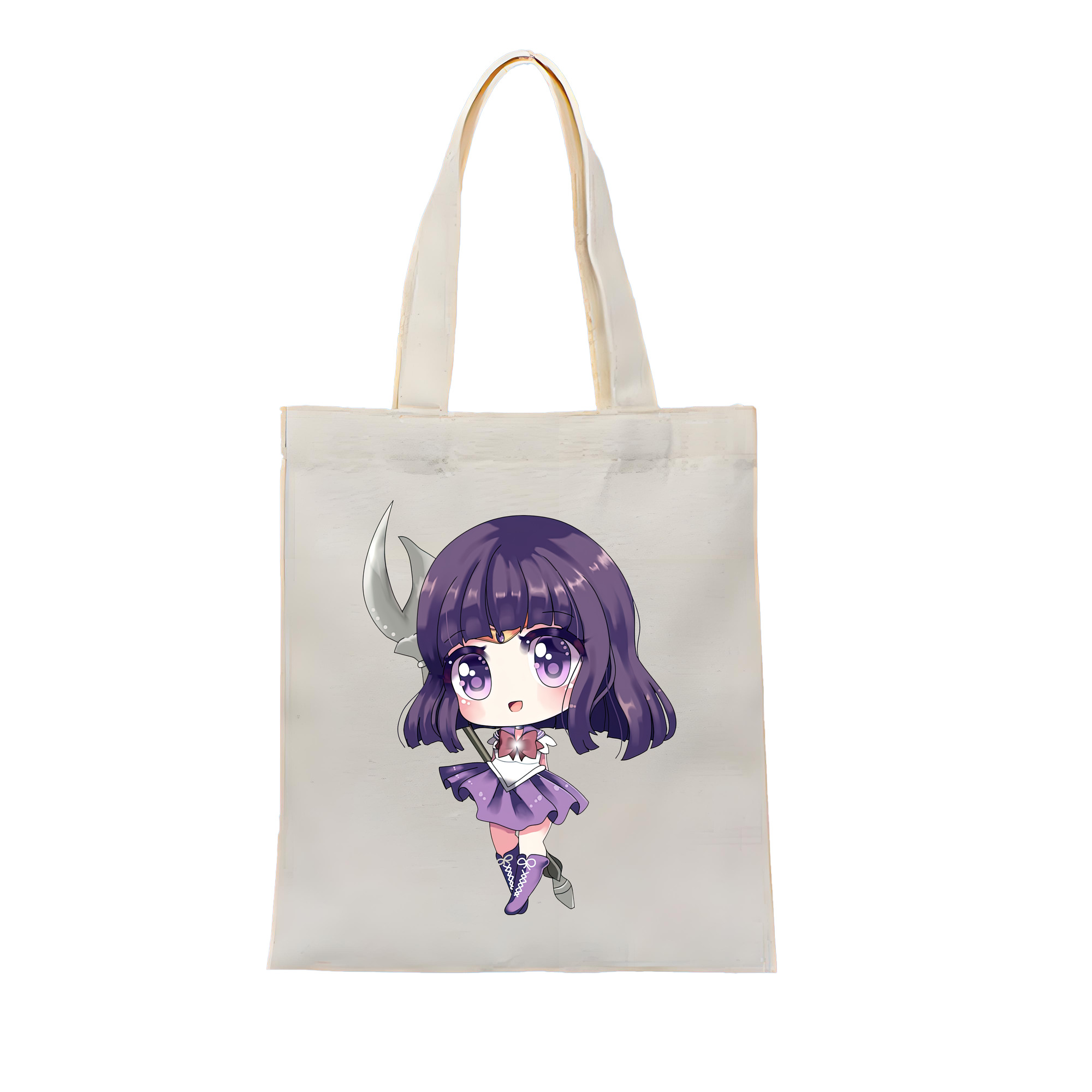 （画像用） 美少女戦士セーラームーン 土萠ほたる Sailor Moon Tomoe Hotaru （セーラーサターン；Sailor Saturn） 縦型キャンバス生地手提げバッグ　トートバッグ