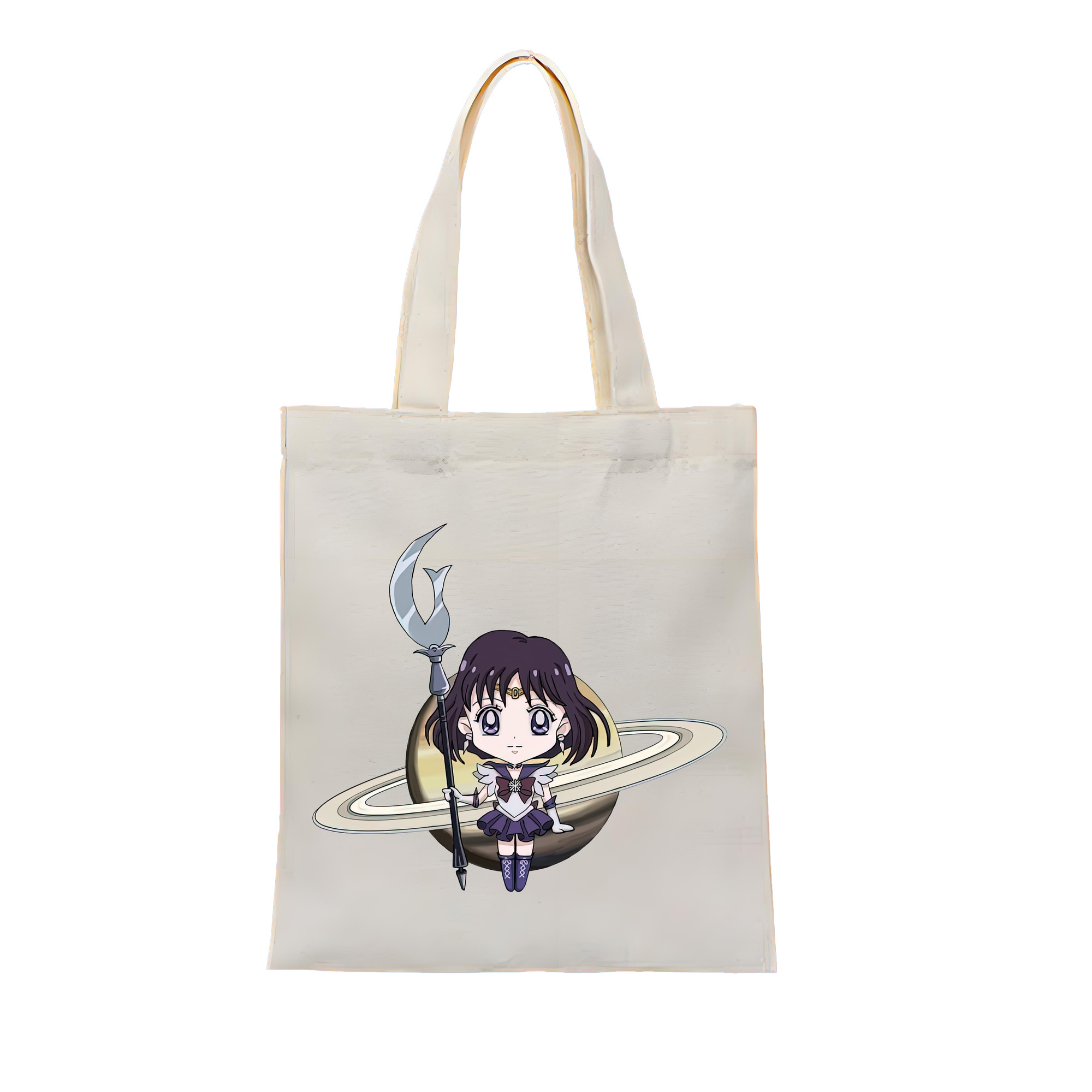 （画像用） 美少女戦士セーラームーン 土萠ほたる Sailor Moon Tomoe Hotaru （セーラーサターン；Sailor Saturn） 縦型キャンバス生地手提げバッグ　トートバッグ