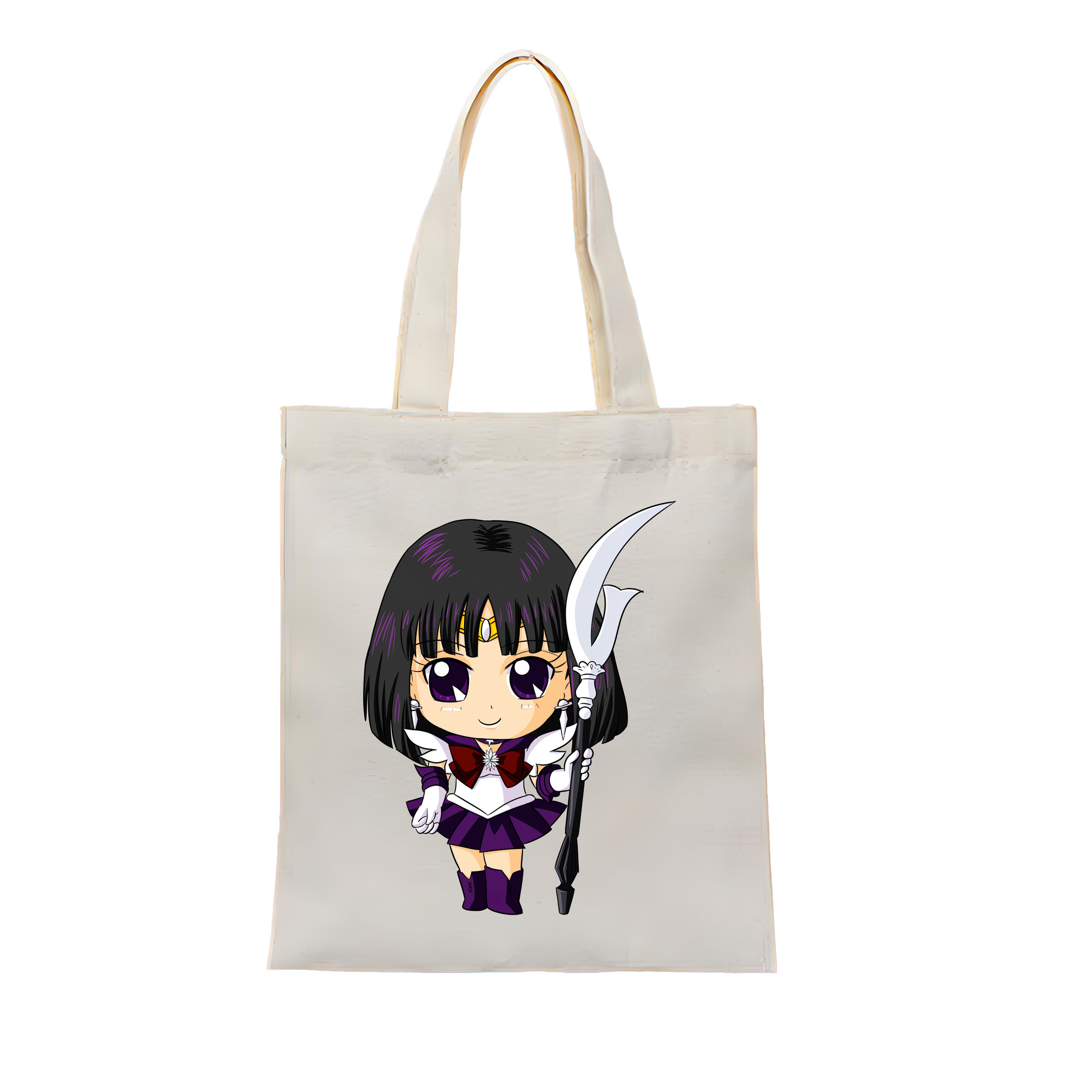 （画像用） 美少女戦士セーラームーン 土萠ほたる Sailor Moon Tomoe Hotaru （セーラーサターン；Sailor Saturn） 縦型キャンバス生地手提げバッグ　トートバッグ