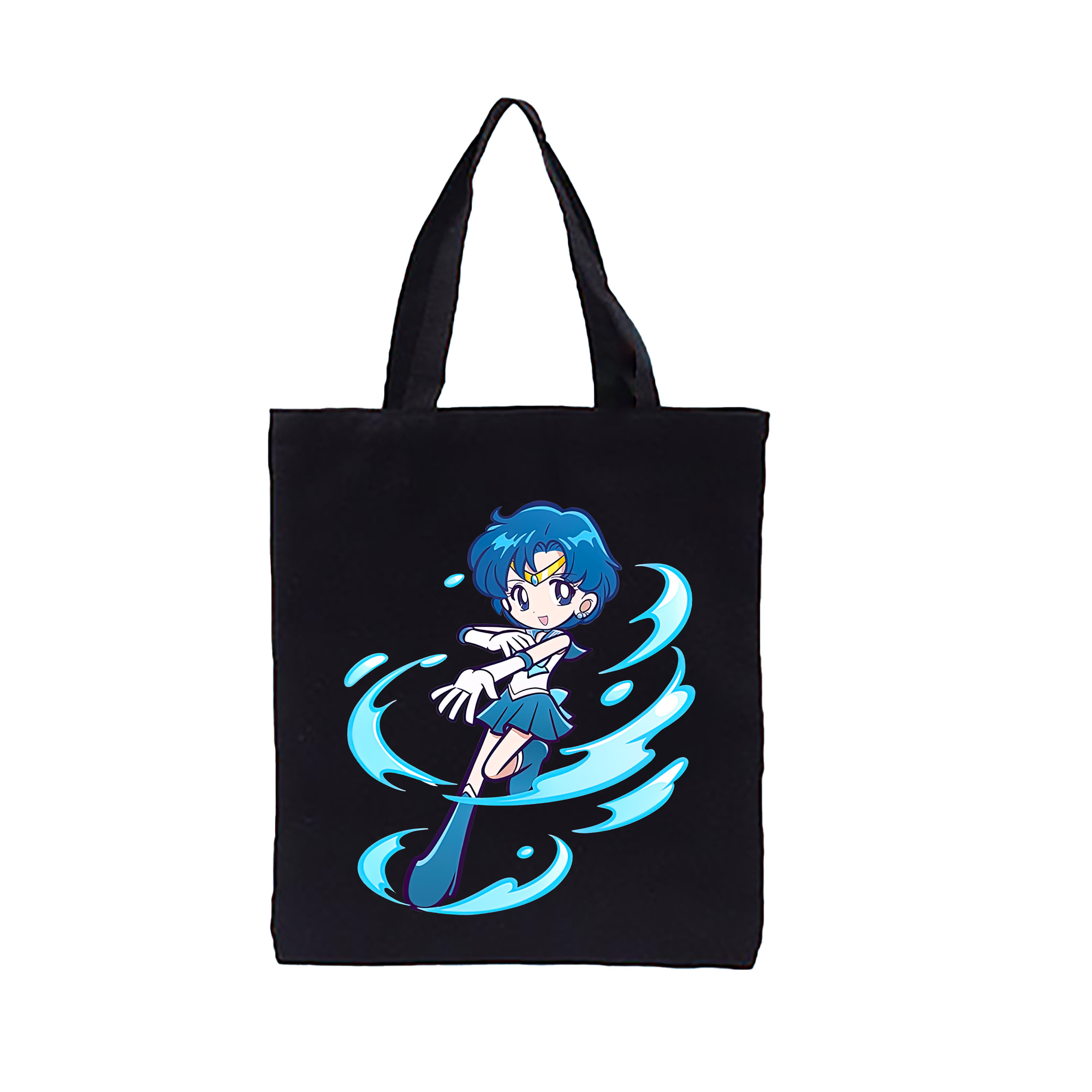 （画像用） 美少女戦士セーラームーン 水野 亜美 みずの あみ Sailor Moon Mizuno Ami 縦型キャンバス生地手提げバッグ　トートバッグ