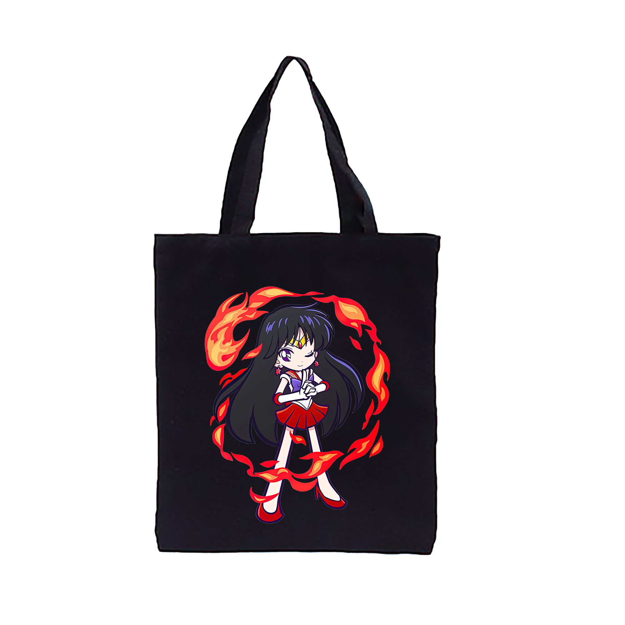 （画像用） 美少女戦士セーラームーン 火野レイ ひの レイ Sailor Moon Hino Rei （セーラーマーズ,Sailor Mars） 縦型キャンバス生地手提げバッグ　トートバッグ