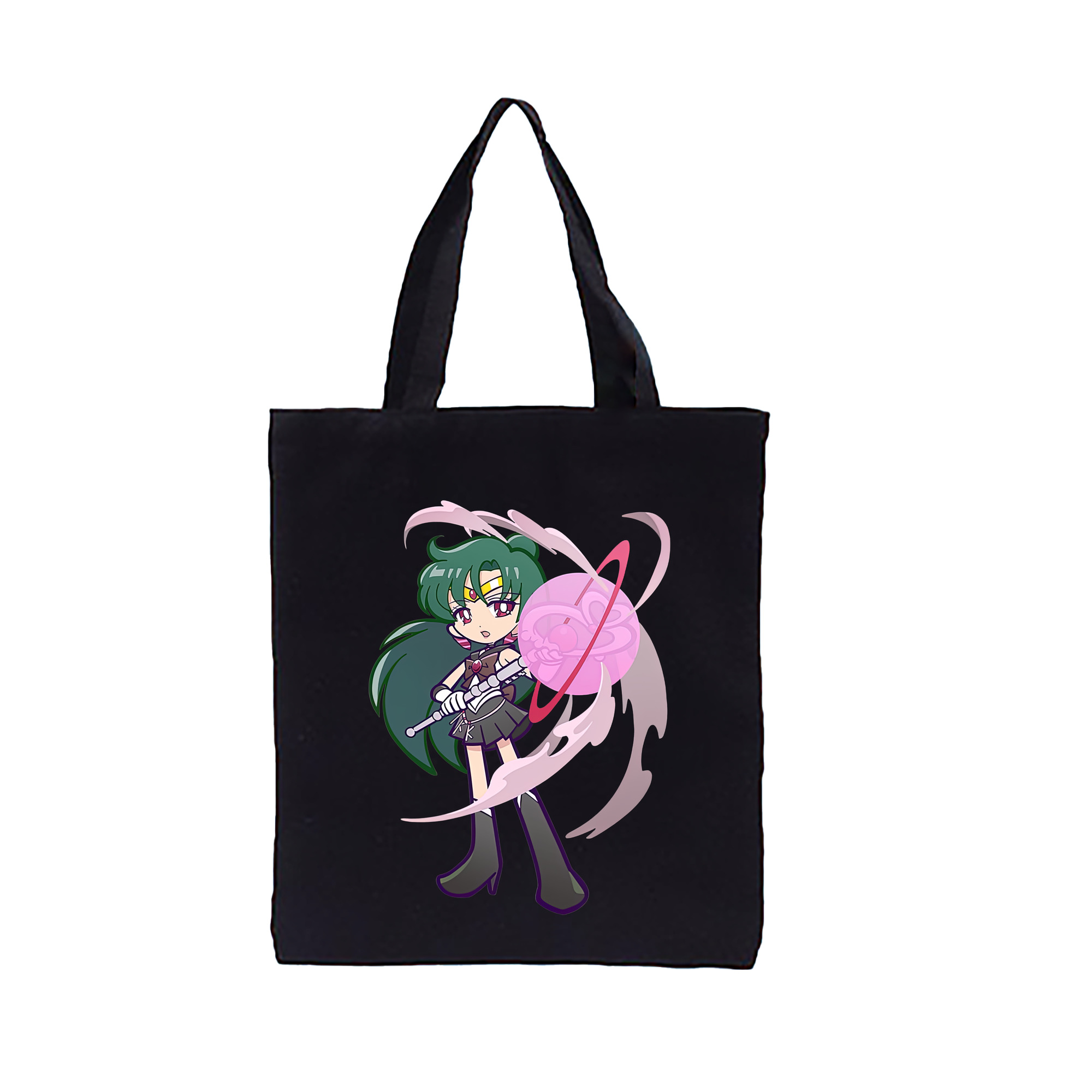 （画像用） 美少女戦士セーラームーン 冥王せつな Sailor Moon Meiou Setsuna 縦型キャンバス生地手提げバッグ　トートバッグ