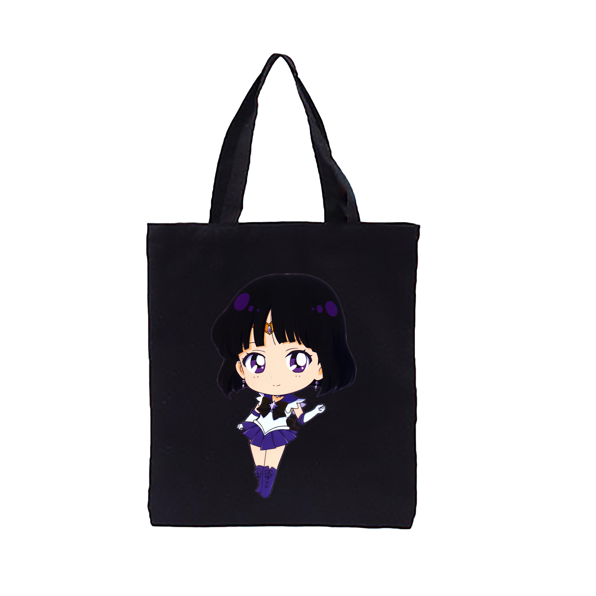 （画像用） 美少女戦士セーラームーン 土萠ほたる Sailor Moon Tomoe Hotaru （セーラーサターン；Sailor Saturn） 縦型キャンバス生地手提げバッグ　トートバッグ