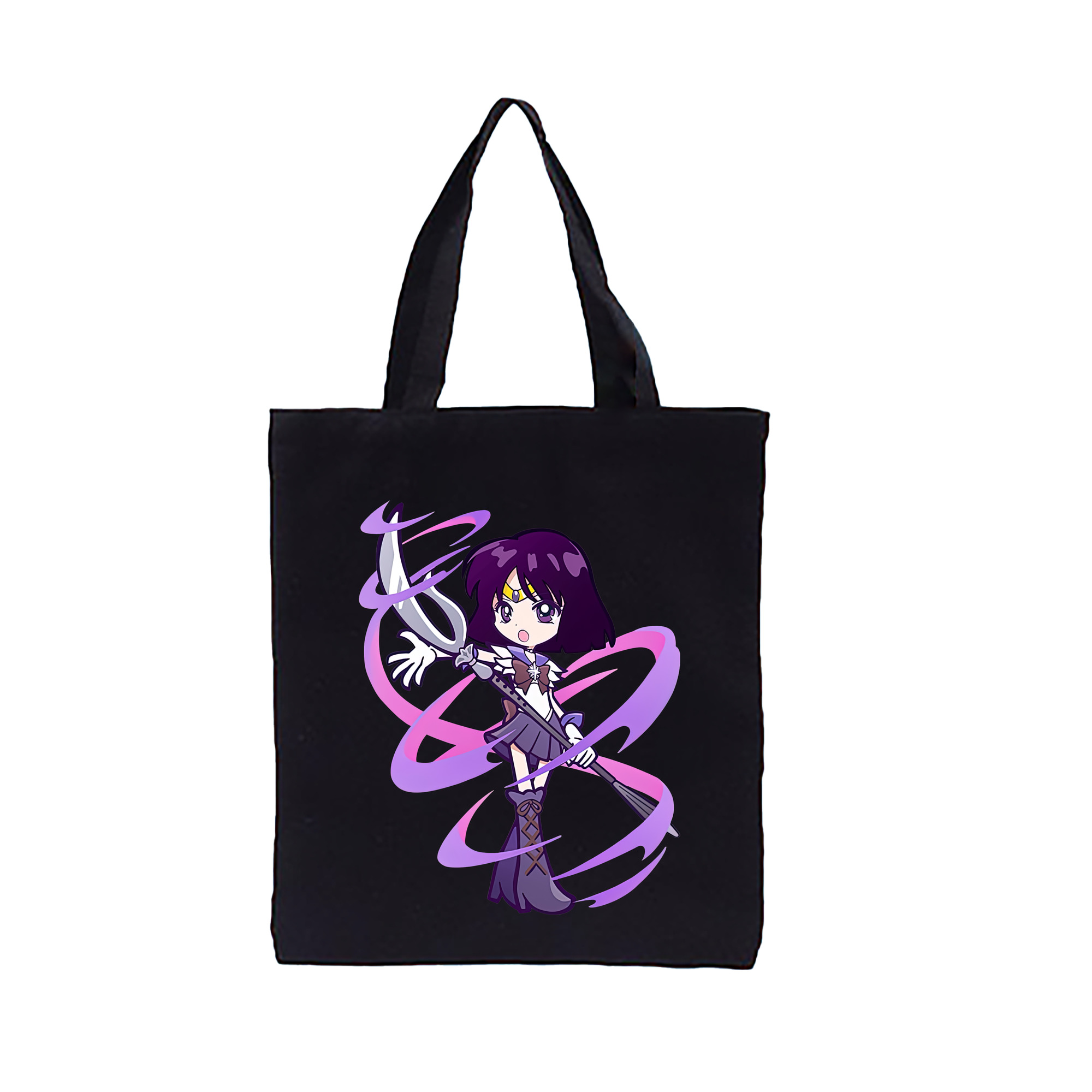 （画像用） 美少女戦士セーラームーン 土萠ほたる Sailor Moon Tomoe Hotaru （セーラーサターン；Sailor Saturn） 縦型キャンバス生地手提げバッグ　トートバッグ