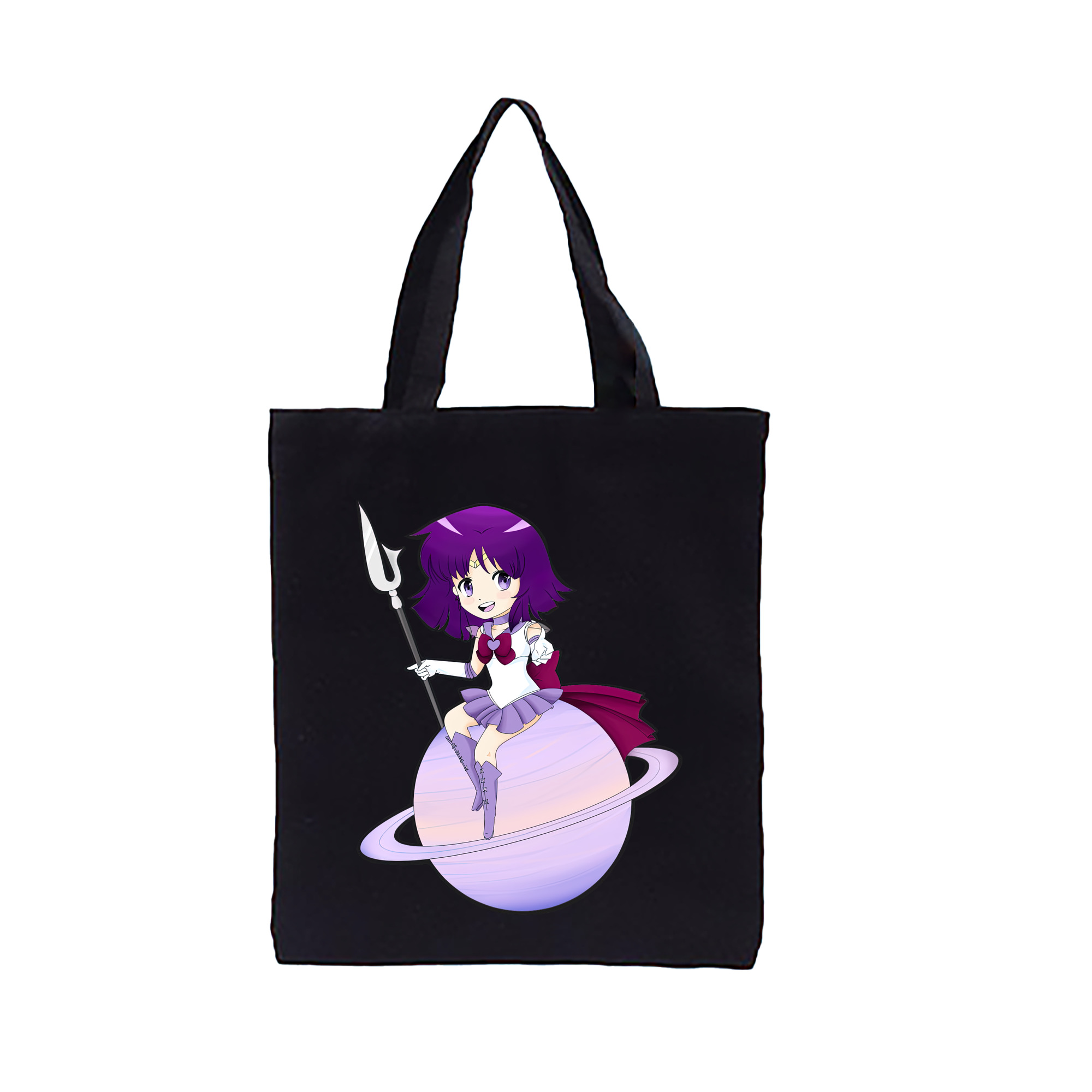 （画像用） 美少女戦士セーラームーン 土萠ほたる Sailor Moon Tomoe Hotaru （セーラーサターン；Sailor Saturn） 縦型キャンバス生地手提げバッグ　トートバッグ