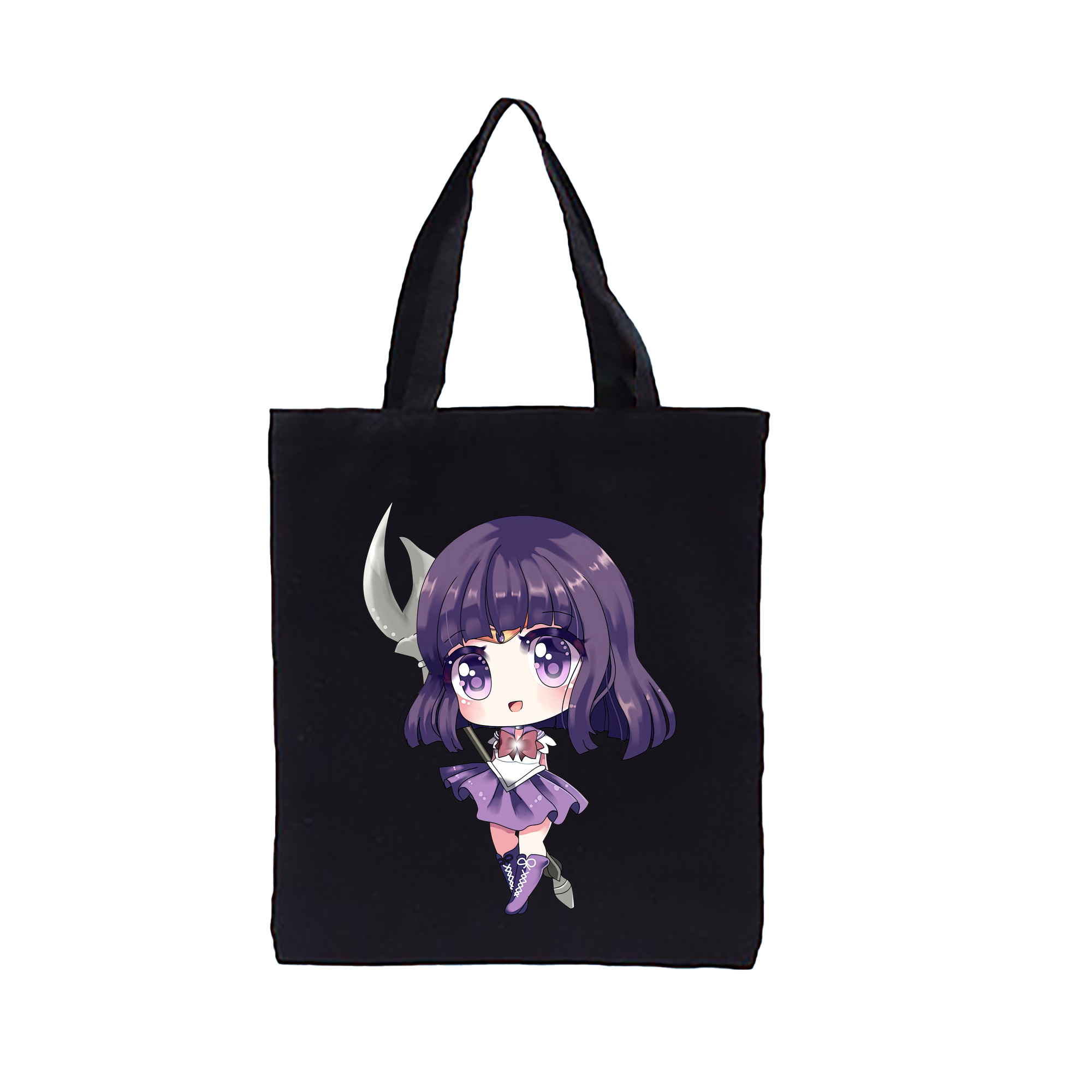 （画像用） 美少女戦士セーラームーン 土萠ほたる Sailor Moon Tomoe Hotaru （セーラーサターン；Sailor Saturn） 縦型キャンバス生地手提げバッグ　トートバッグ