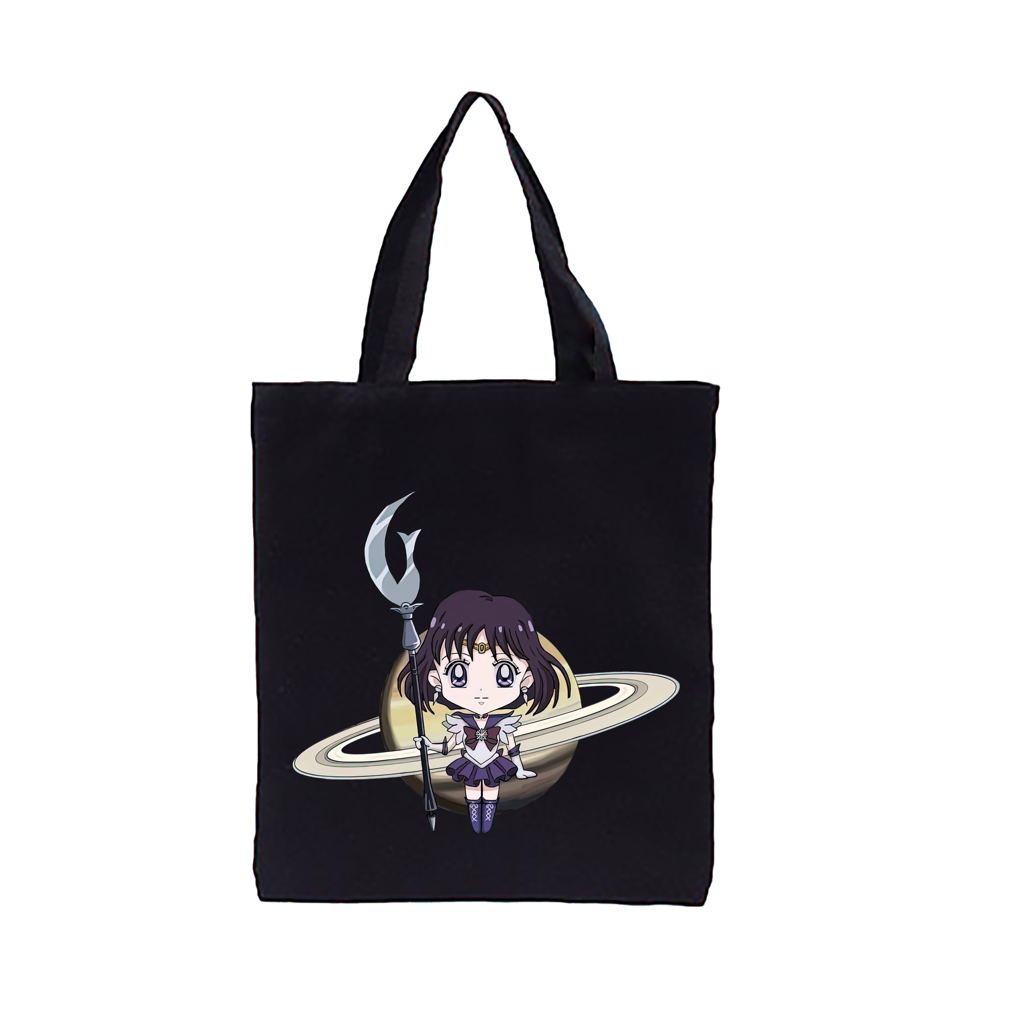 （画像用） 美少女戦士セーラームーン 土萠ほたる Sailor Moon Tomoe Hotaru （セーラーサターン；Sailor Saturn） 縦型キャンバス生地手提げバッグ　トートバッグ