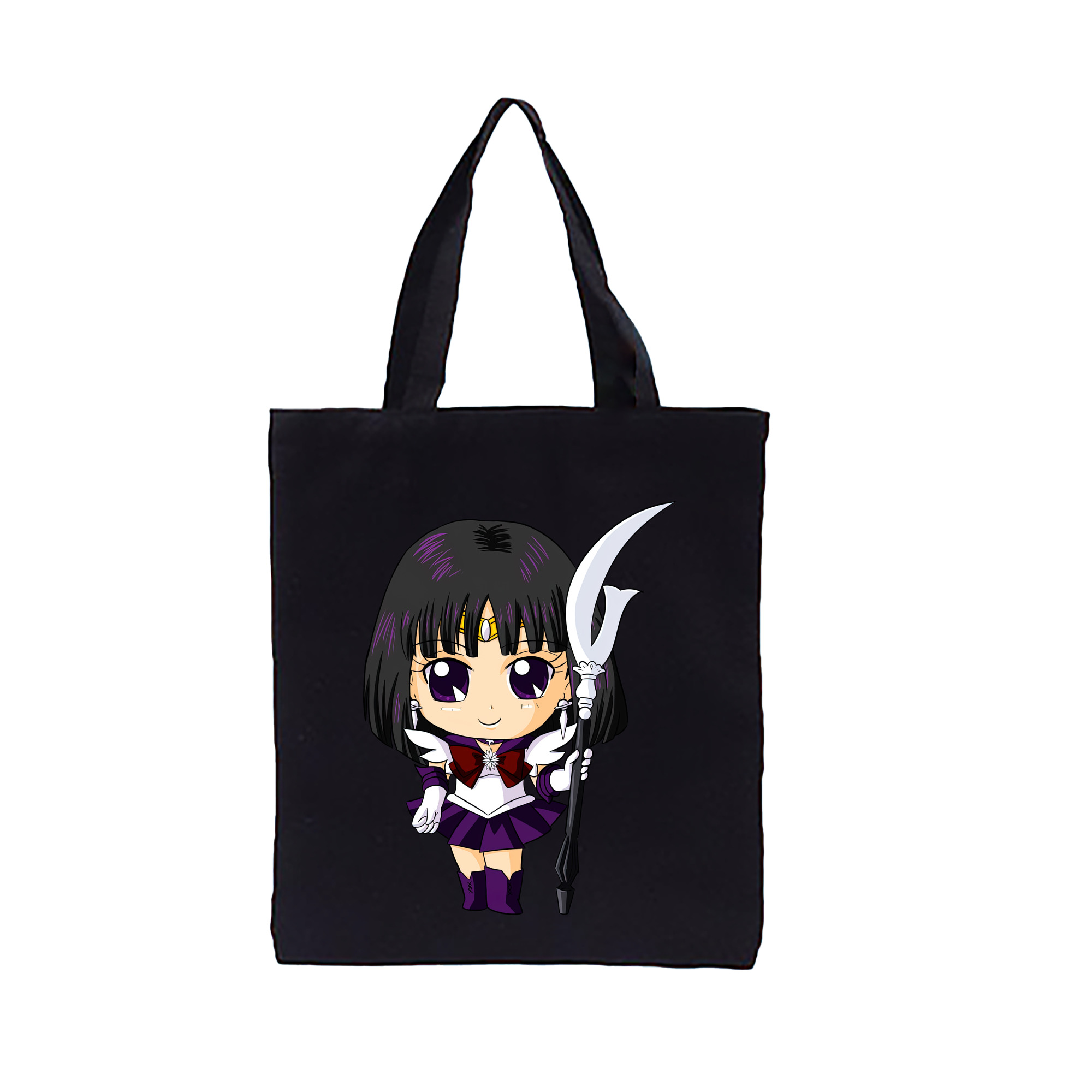 （画像用） 美少女戦士セーラームーン 土萠ほたる Sailor Moon Tomoe Hotaru （セーラーサターン；Sailor Saturn） 縦型キャンバス生地手提げバッグ　トートバッグ