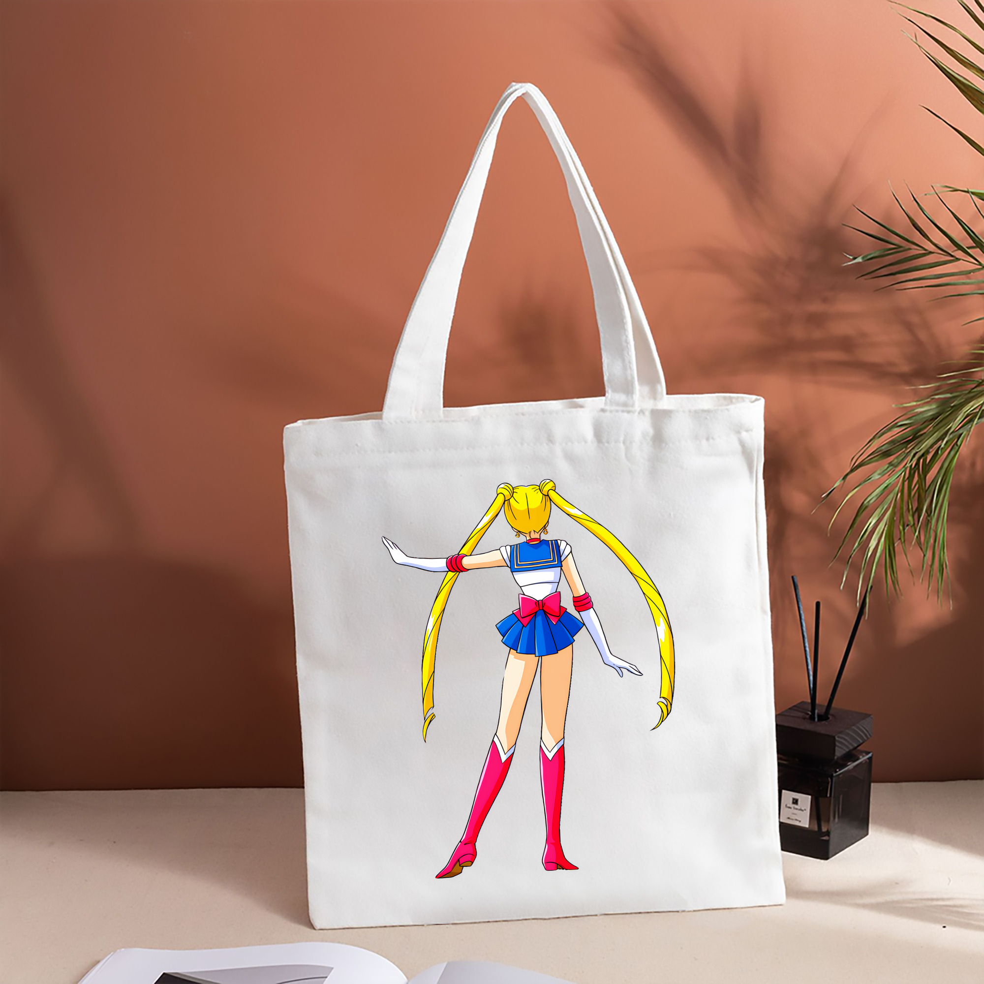 美少女戦士セーラームーン 月野 うさぎ つきの うさぎ Sailor Moon Tsukino Usagi 縦型キャンバス生地手提げバッグ　トートバッグ
